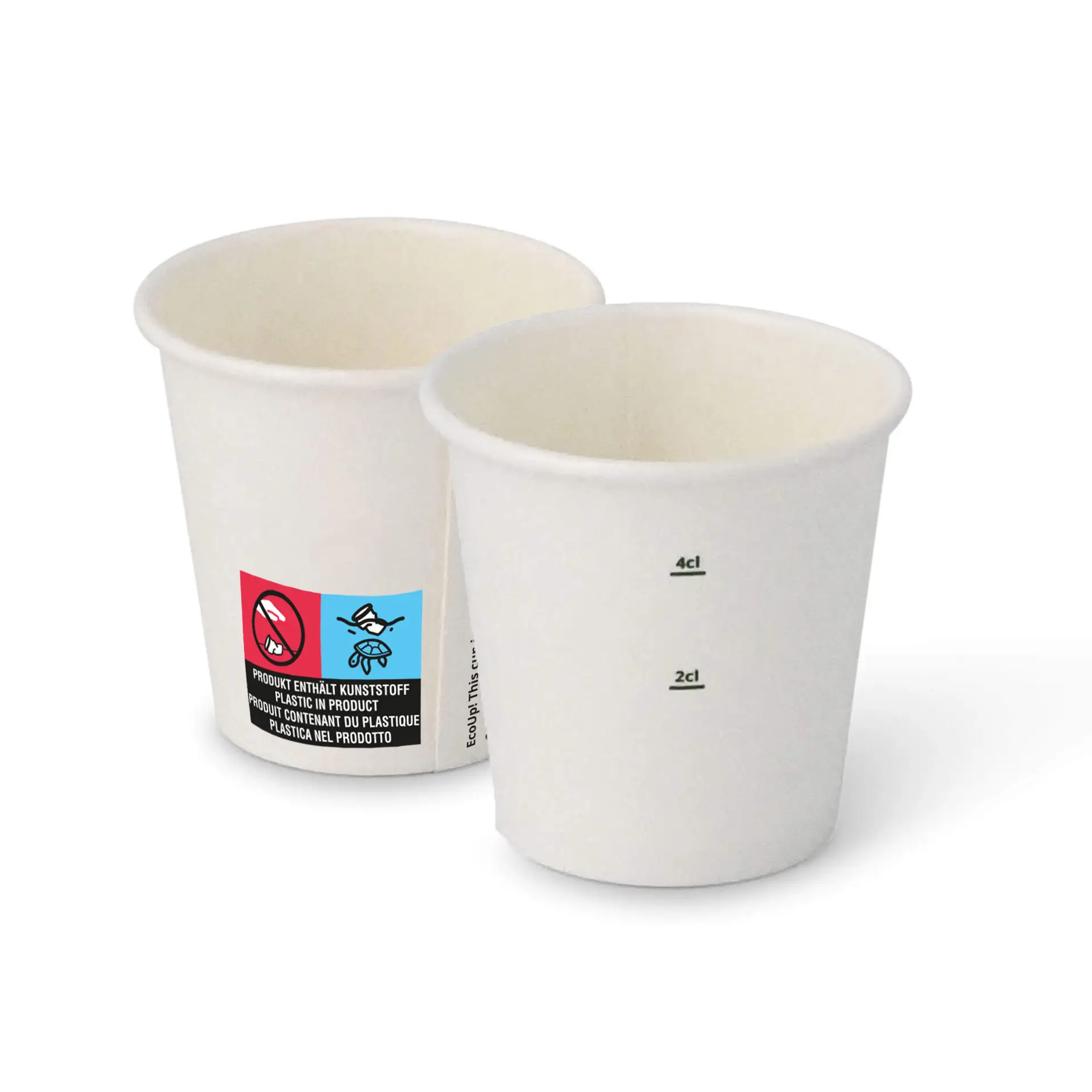 Kartonnen bekers (gecoat) 50 ml / 2 oz, Ø 50 mm, wit
