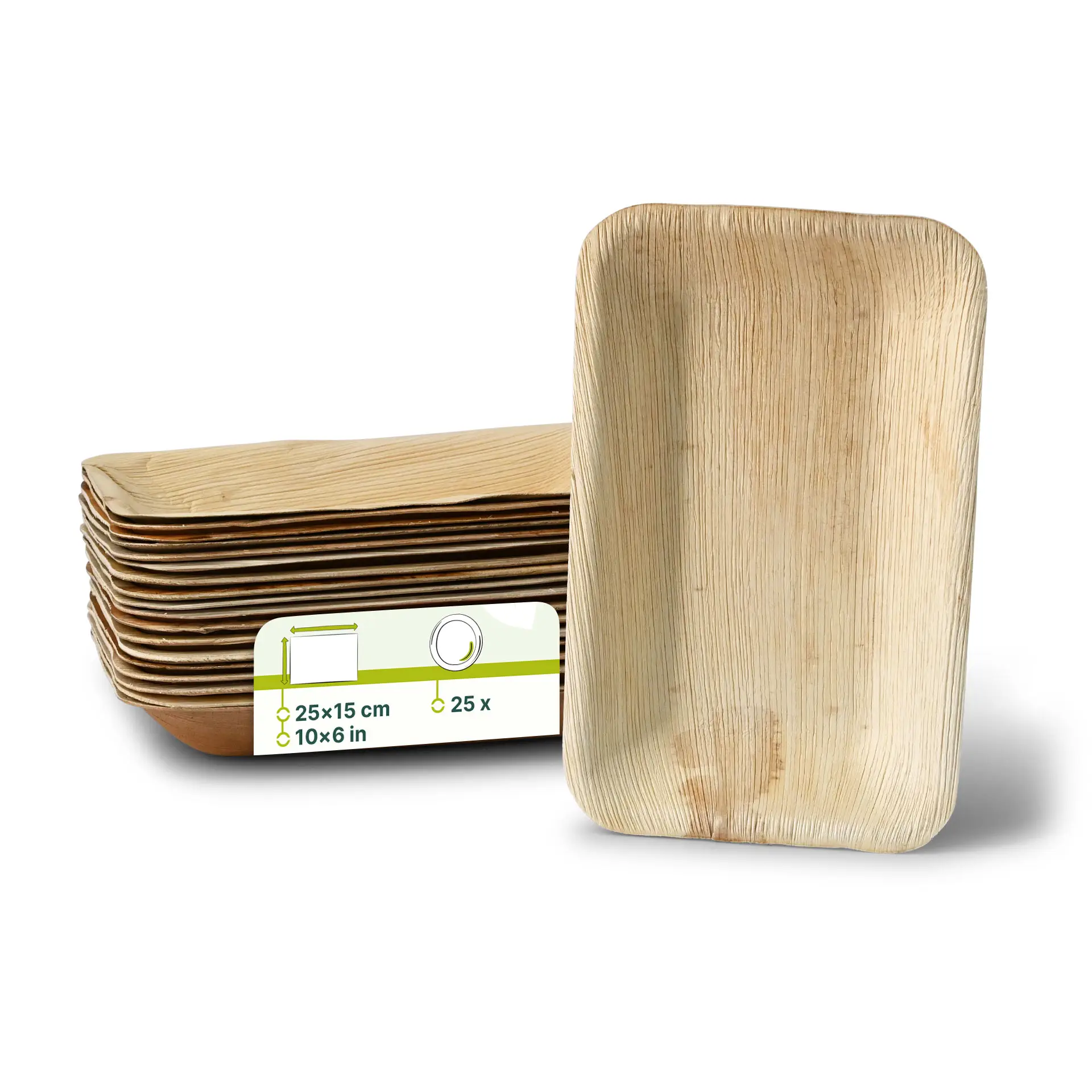 Palmblad bord "Palmware®" 25 x 15 cm, diep, rechthoekig Palmblad bord "Palmware®" 25 x 15 cm, diep, rechthoekig