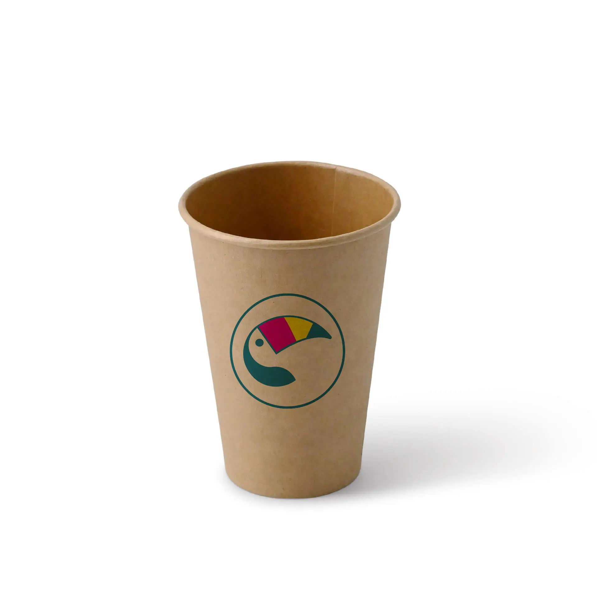Papieren bekers met logo (enkelwandig), 180 ml / 7 oz, bruin, PE-coating