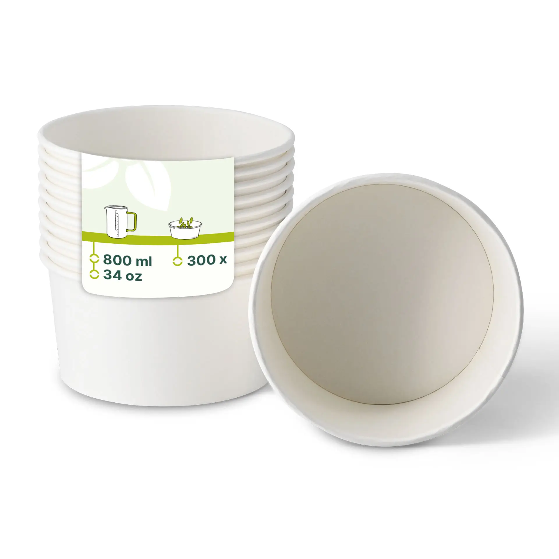 Kartonnen schalen (gecoat) / Bowl, 800 ml, Ø 150 mm, wit, rond (1000 ml maximale inhoud) con30029-01-0-kartonschalen-beschichtet-salatschalen-800-ml-150-mm-weiss-rund-1000-ml-max-volumen