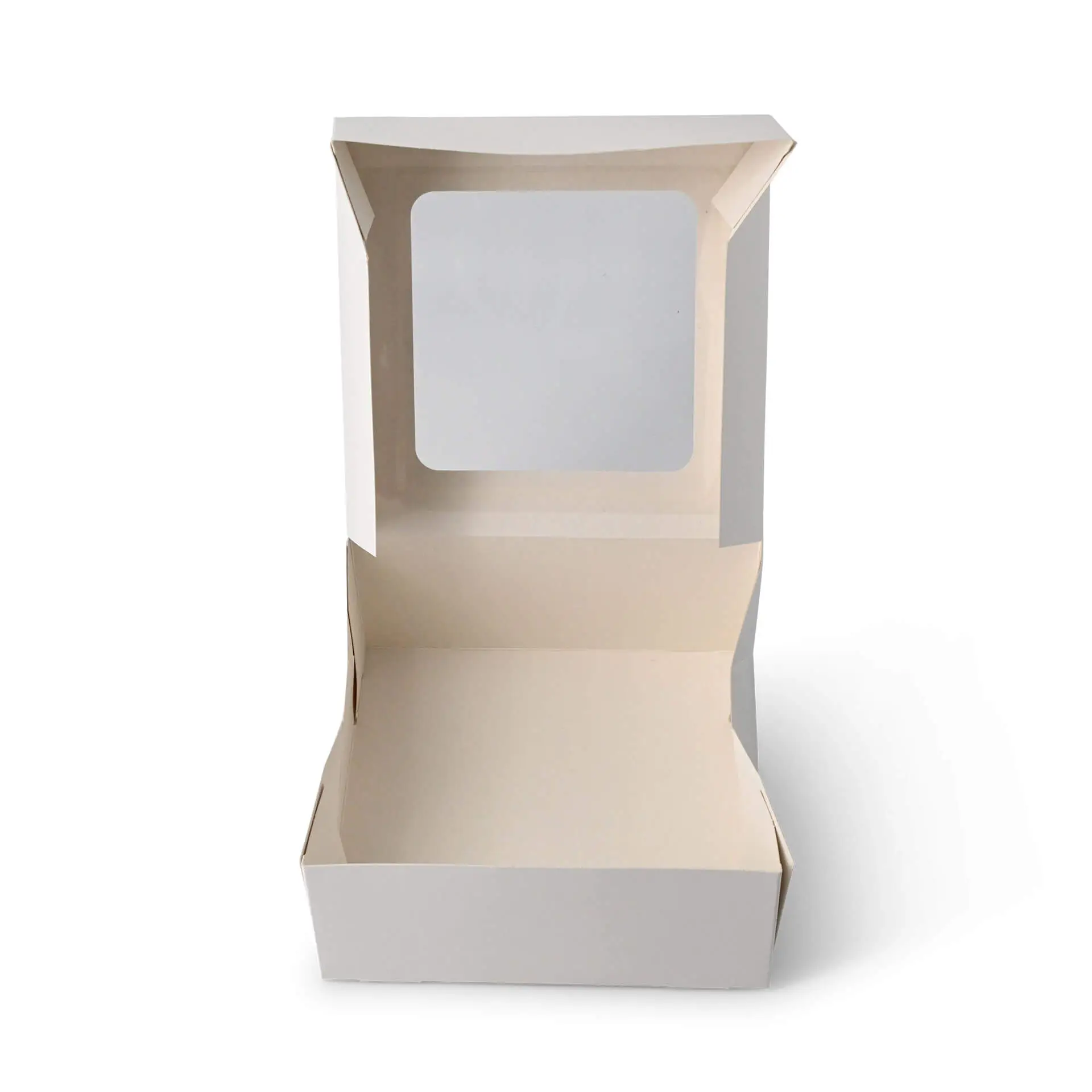 Patisserie verpakkingen 18 x 18 x 7,5 cm, cellulose-venster, wit
