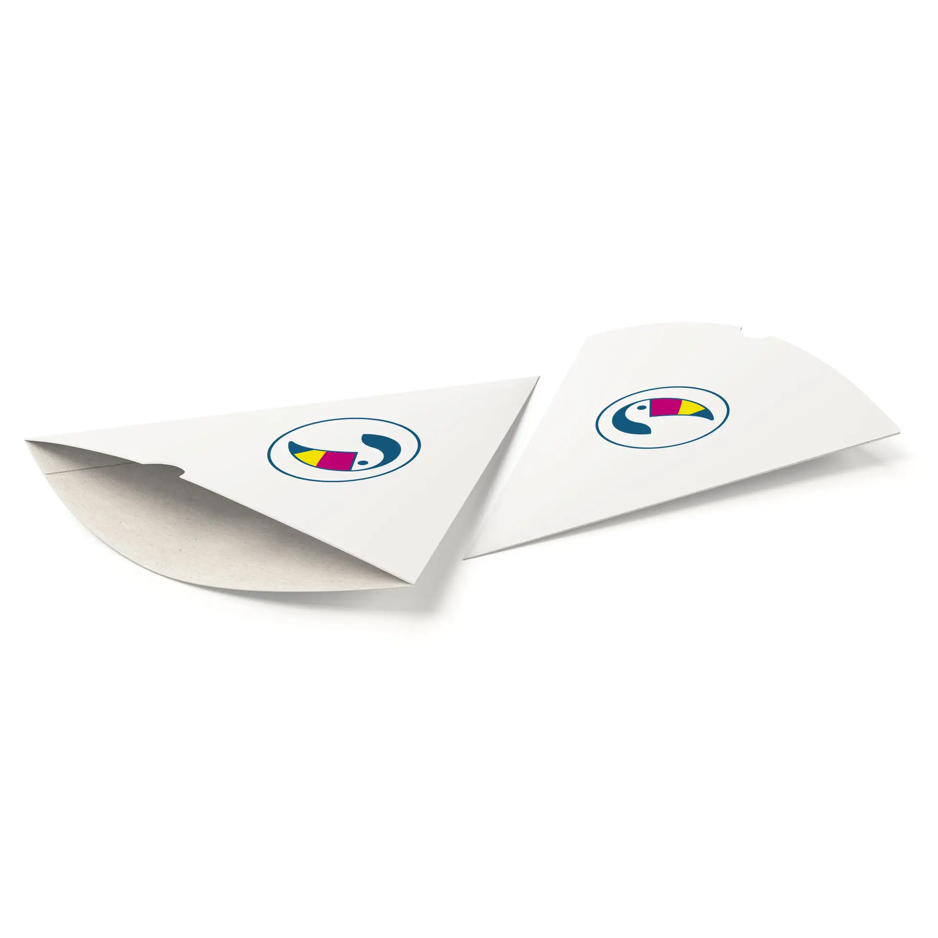 Bedrukte frietzak / puntzak 18,3 x 13,8 cm, wit