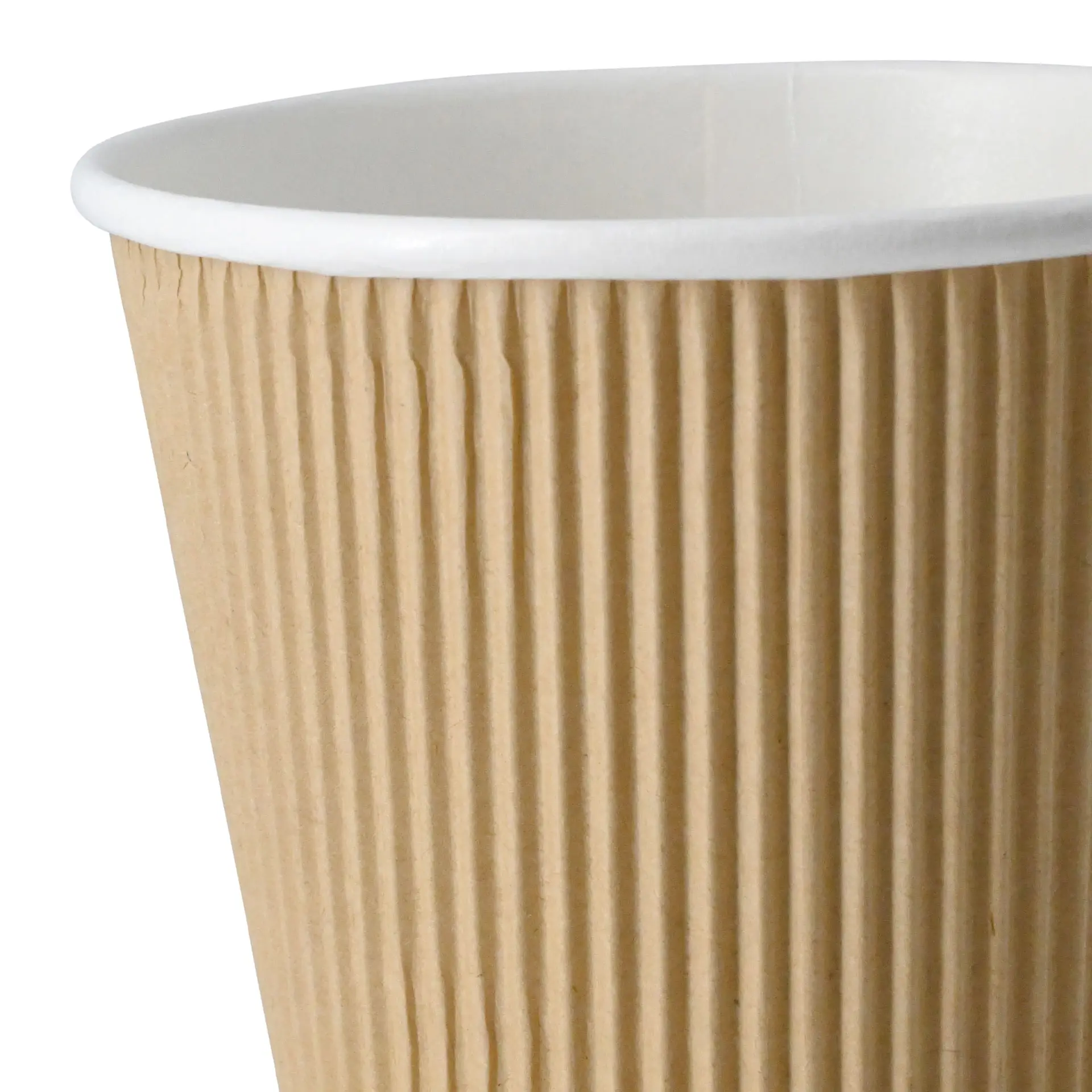Soepbeker to go van karton (bio-gecoat), geribbeld, 500 ml / 19 oz, Ø 116 mm, bruin