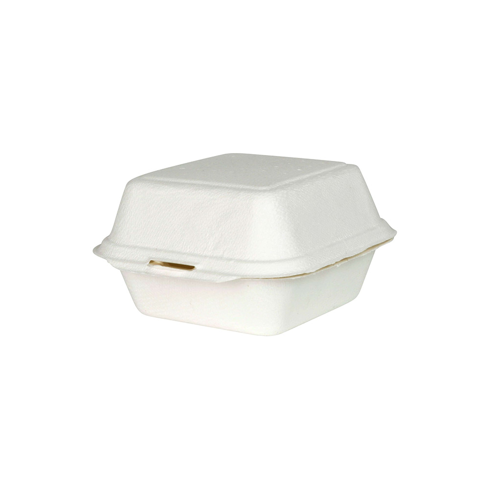 Zuckerrohr-Burger-Boxen 14,3 x 15 x 8,2 cm, quadratisch