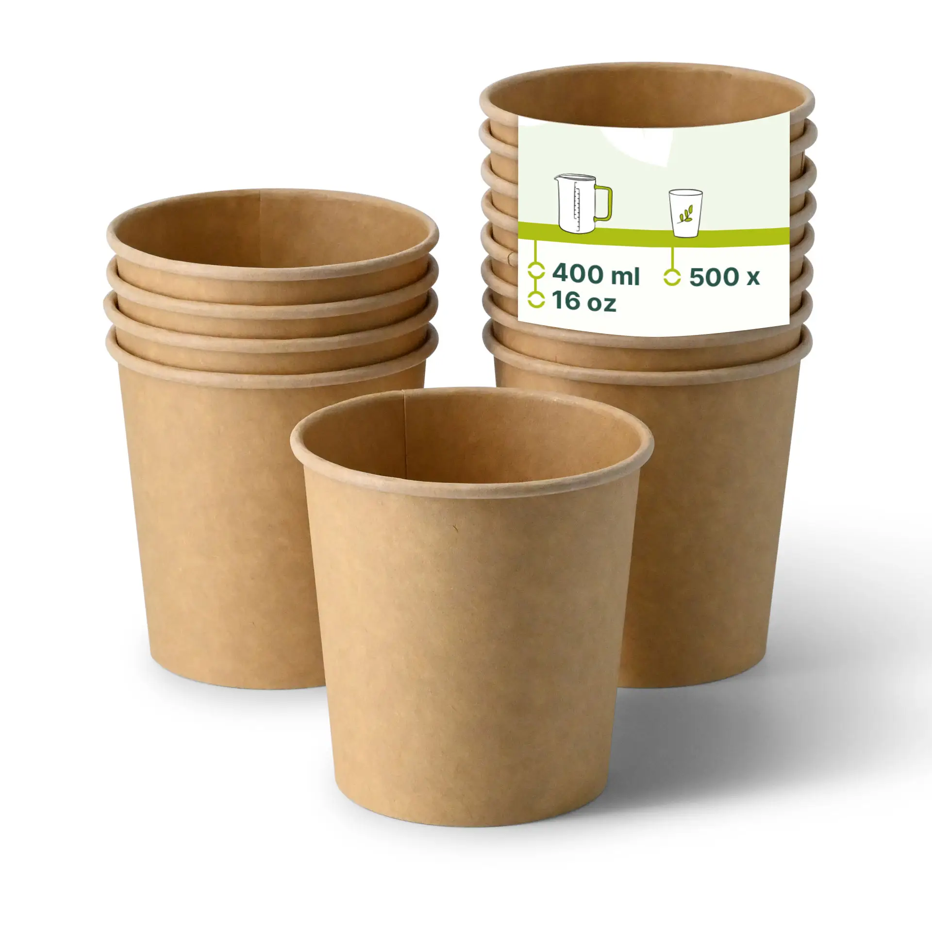 Soepbeker to go van karton (Premium) 400 ml, 16 oz, Ø 95 mm, bruin, bio-gecoat Soepbeker to go van karton (Premium) 400 ml, 16 oz, Ø 95 mm, bruin, bio-gecoat