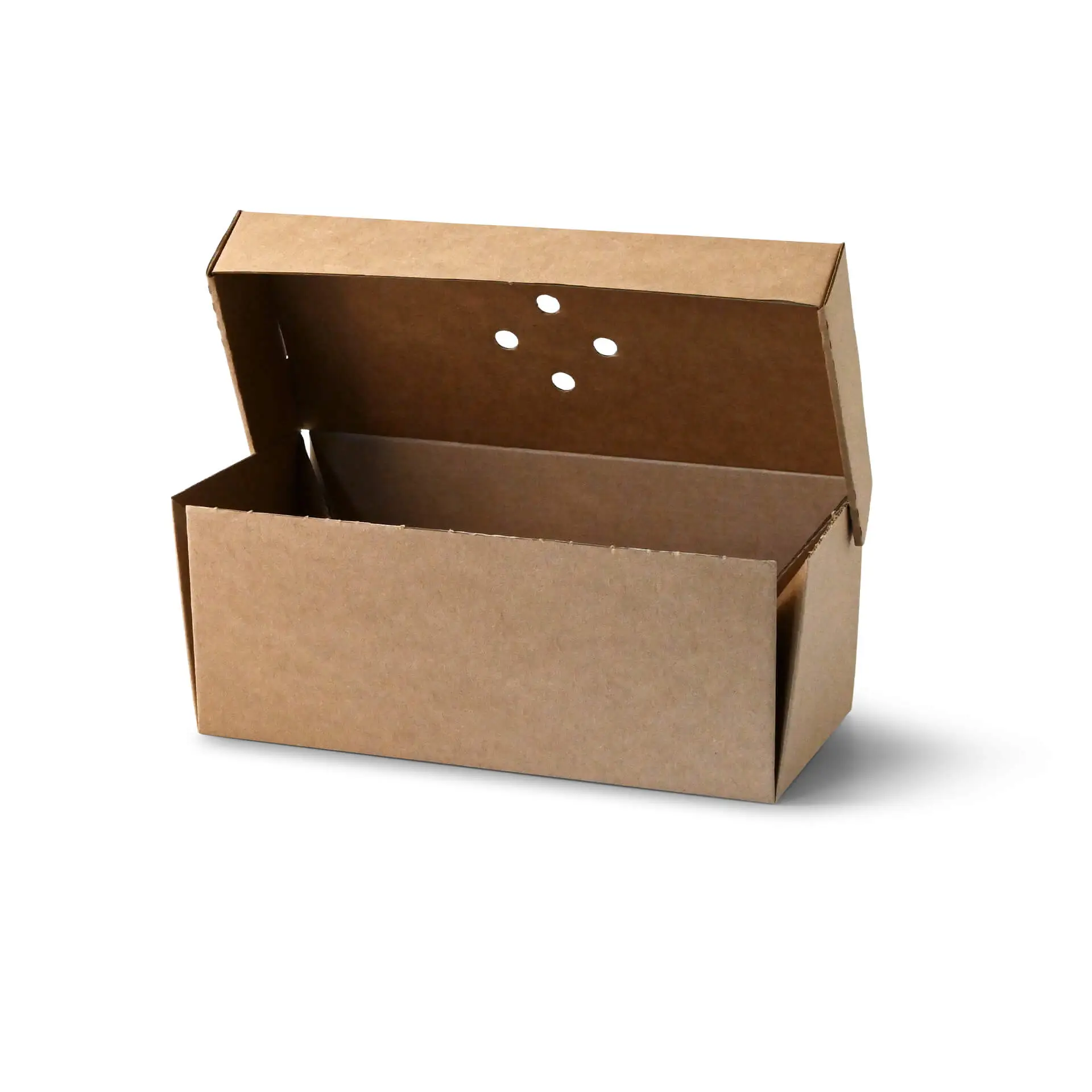 Take away dubbele burger container 24,4 x 12,2 x 10,2 cm, kraftkarton, inklapbaar