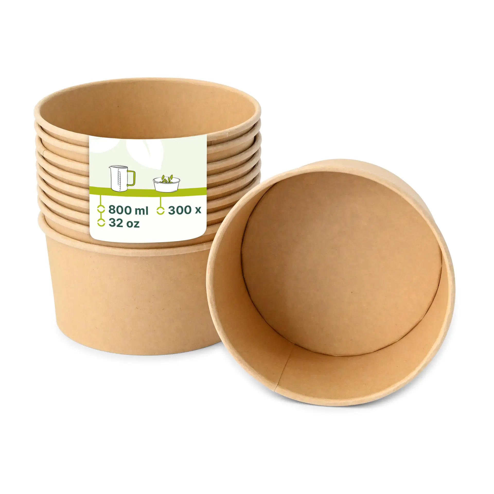 Kartonnen schalen (gecoat) / Bowl, 800 ml, Ø 150 mm, bruin, rond (1000 ml maximale inhoud) Kartonnen schalen (gecoat) / Bowl, 800 ml, Ø 150 mm, bruin, rond (1000 ml maximale inhoud)