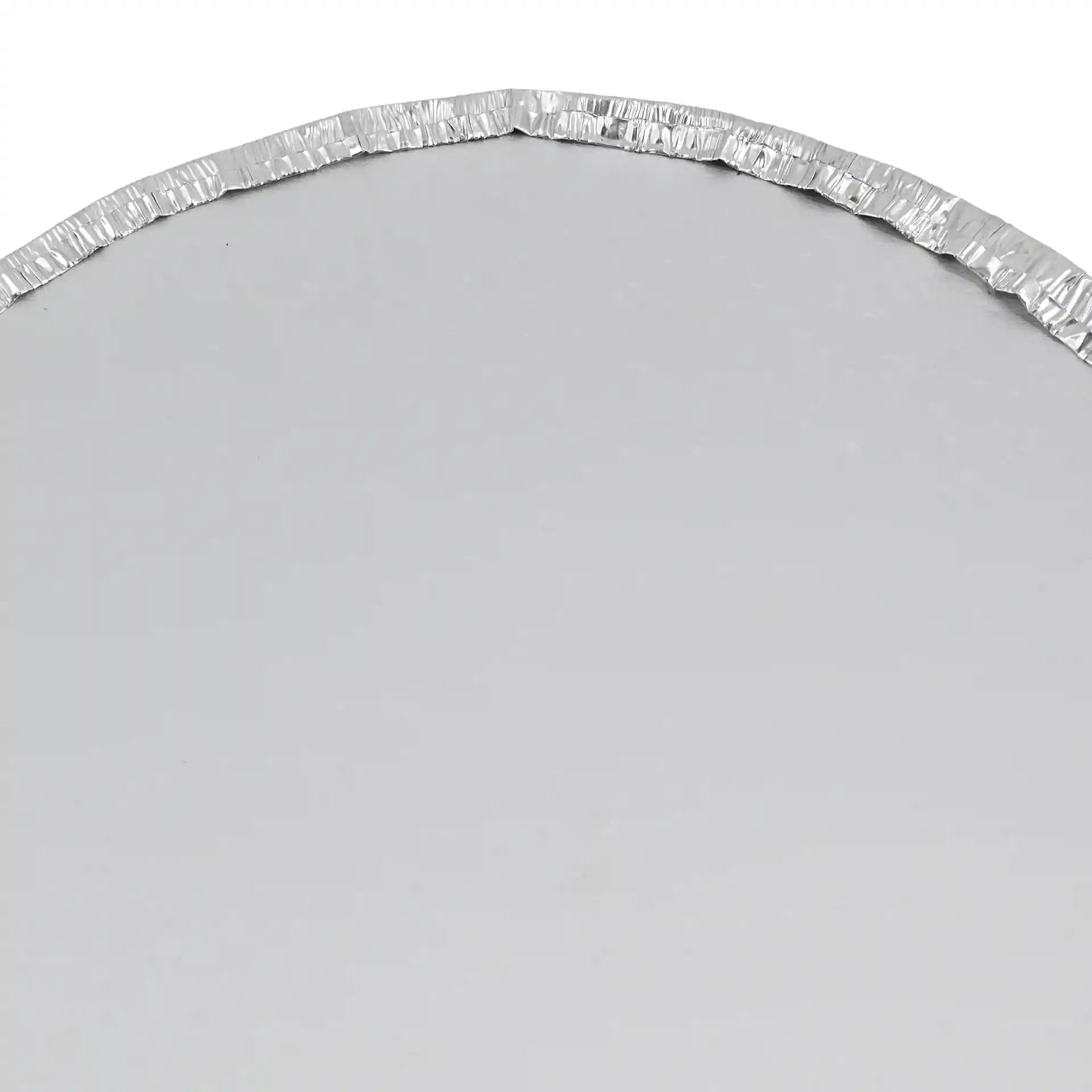 Ronde aluminium kartonnen deksel voor 830 ml container, met een diameter van 180 mm en een gekrulde rand.