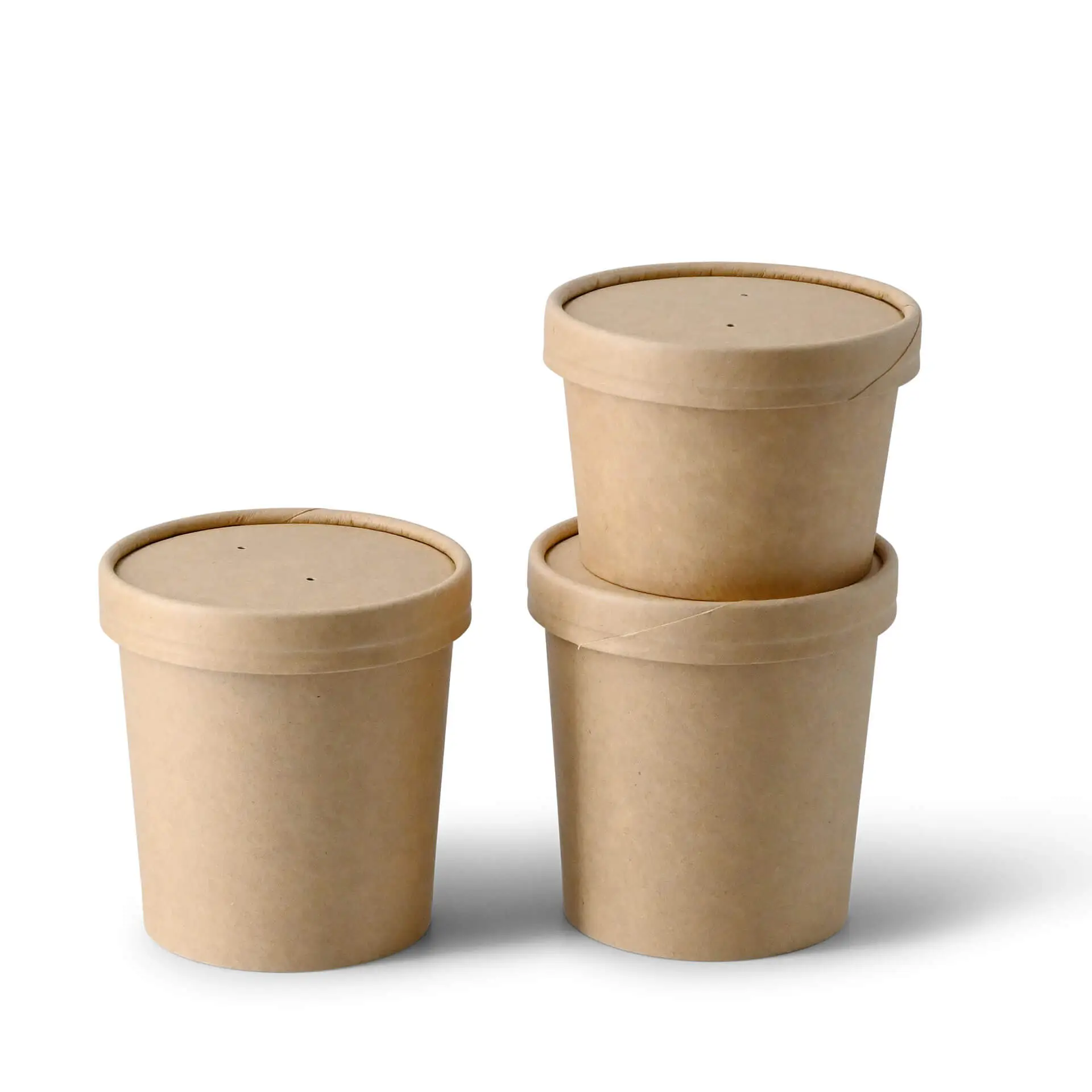 Soepbeker to go van karton 300 ml / 12 oz, Ø 90 mm, bruin, bio-gecoat