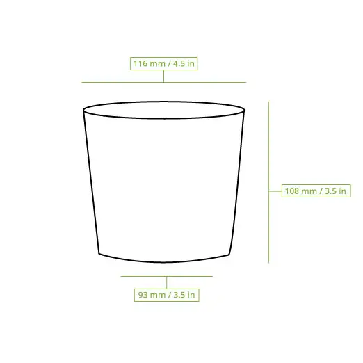 Soepbeker to go van karton 600 ml / 24 oz, Ø 115 mm, bruin, bio-gecoat