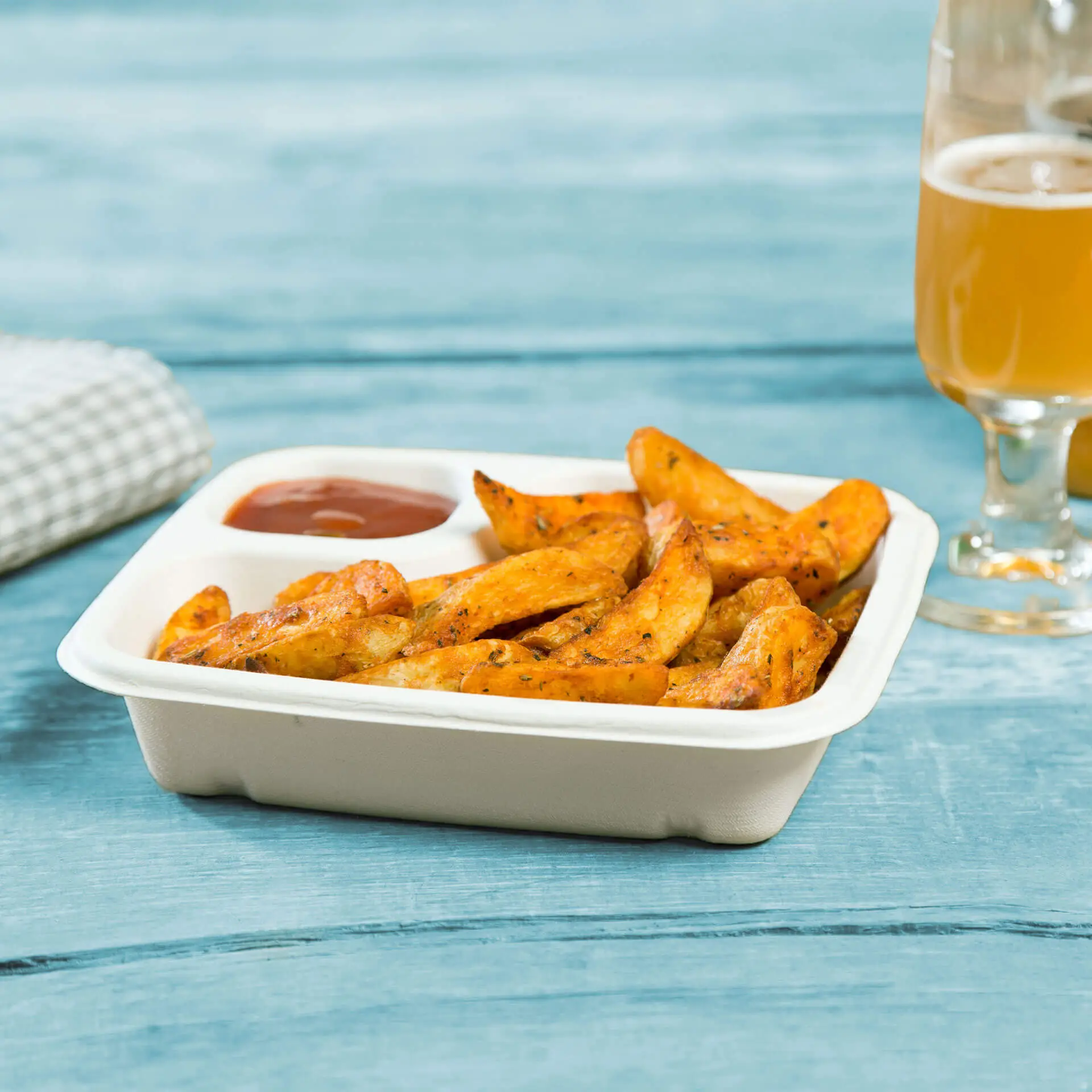 Suikerriet dipbord, 16,5 cm x 19 cm, rechthoekig