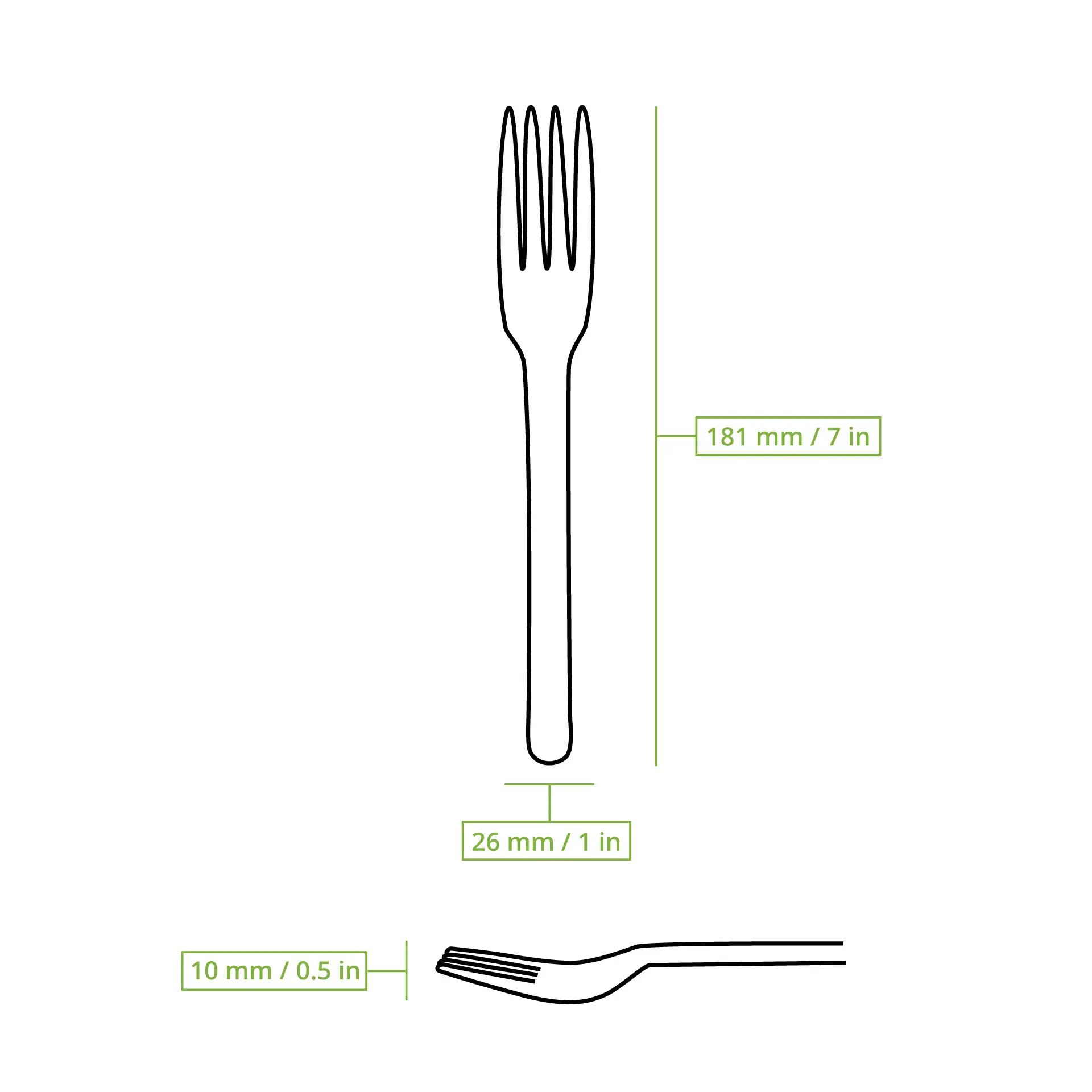 Herbruikbare vorken “merways Cutlery” 18 cm, peper / grijs Herbruikbare vorken “merways Cutlery” 18 cm, peper / grijs