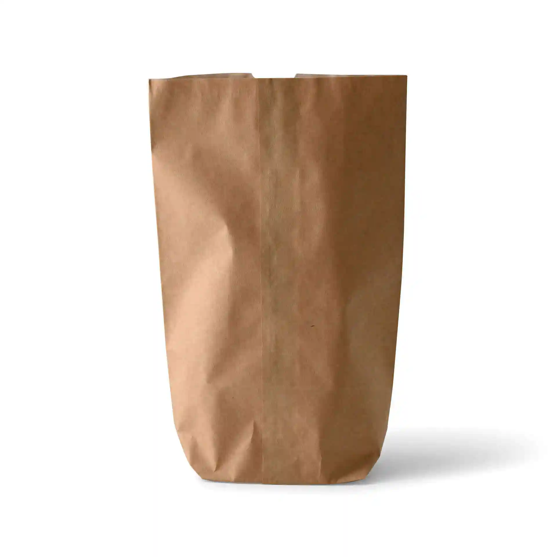 Bruine papieren snackzak, dubbelwandig, 16,5 x 26 x 6 cm, met een vetafstotende coating.
