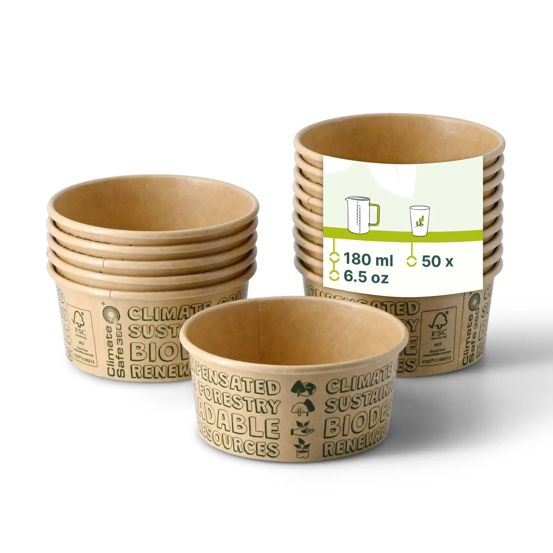 Papieren ijsbekertje XS, 100 ml, max. 180 ml, Ø 92 mm, bruin, EcoUp Papieren ijsbekertje XS, 100 ml, max. 180 ml, Ø 92 mm, bruin, EcoUp
