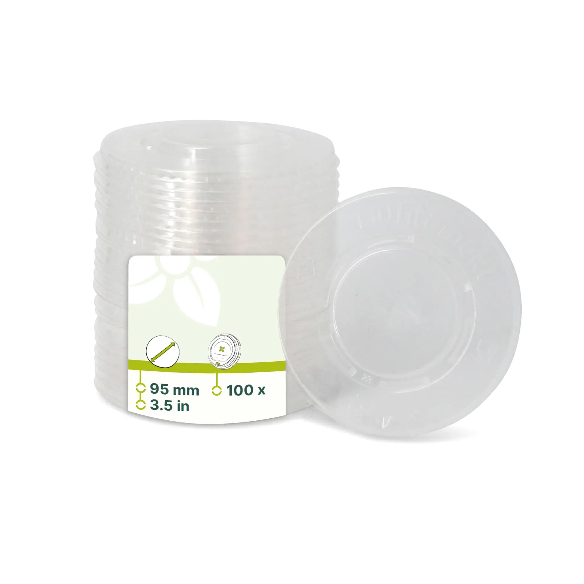 rPET plat deksel Ø 95 mm, rietkruis rPET plat deksel Ø 95 mm, rietkruis