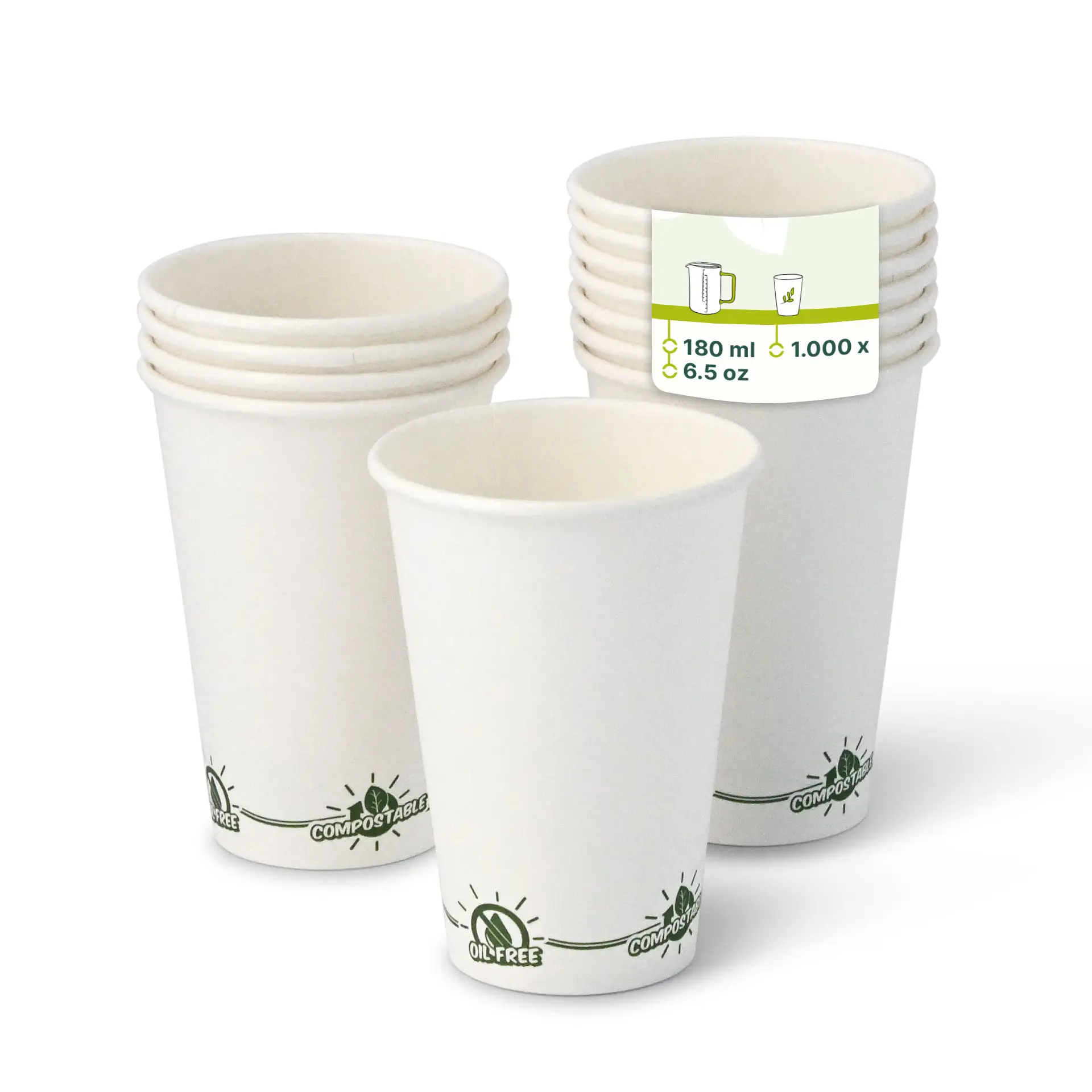 Papieren beker voor automaten "EcoUp ©", 180 ml / 7,5 oz