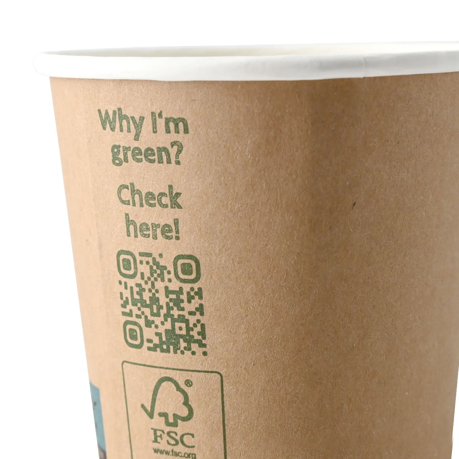 Koffiebeker to go, 200 ml / 8 oz, Ø 80 mm, dubbelwandig, bruin / binnen wit, met PLA-coating