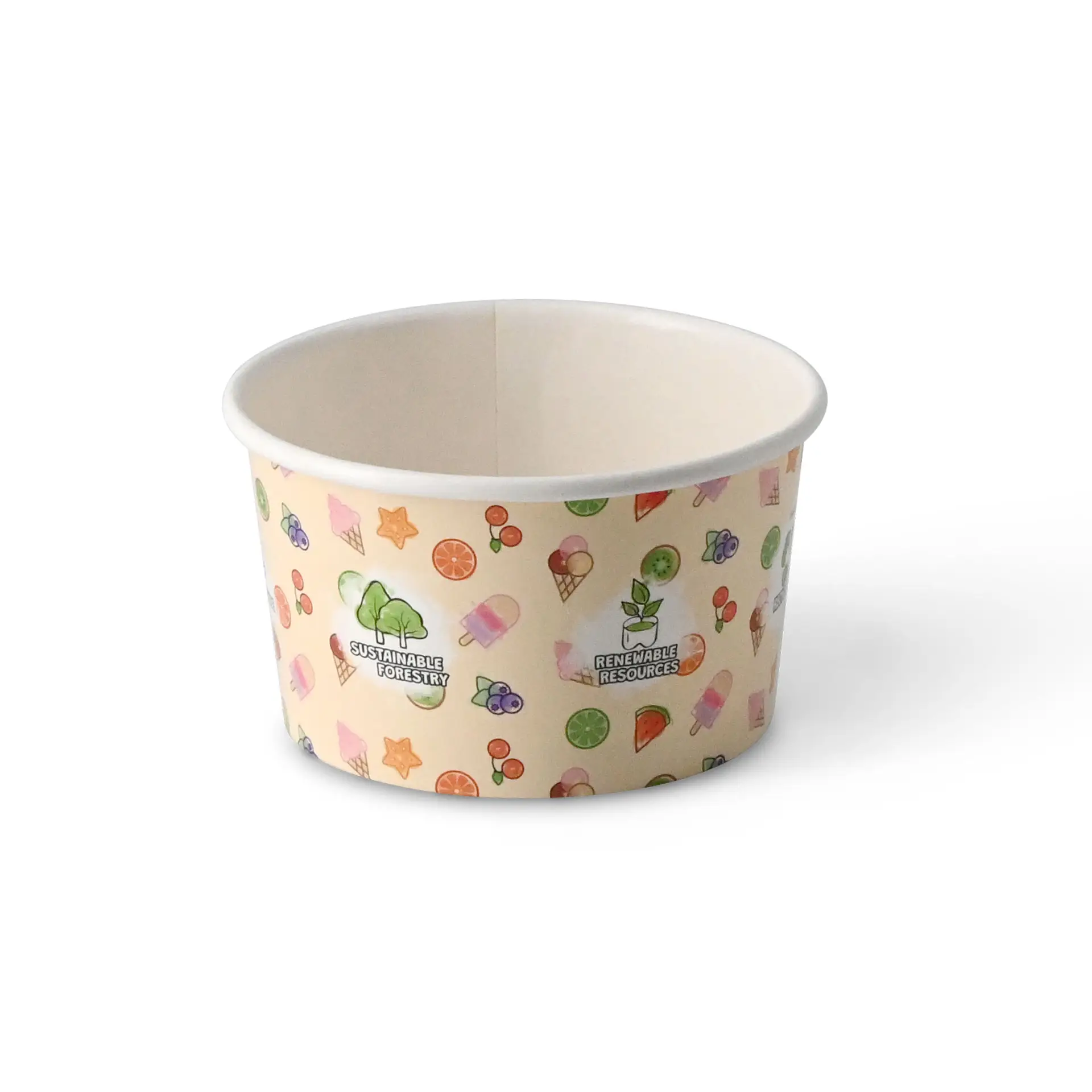 IJsbeker van karton 150 ml, 6 oz  / max. 240 ml, 8 oz, geel IJsbeker van karton 150 ml, 6 oz  / max. 240 ml, 8 oz, geel
