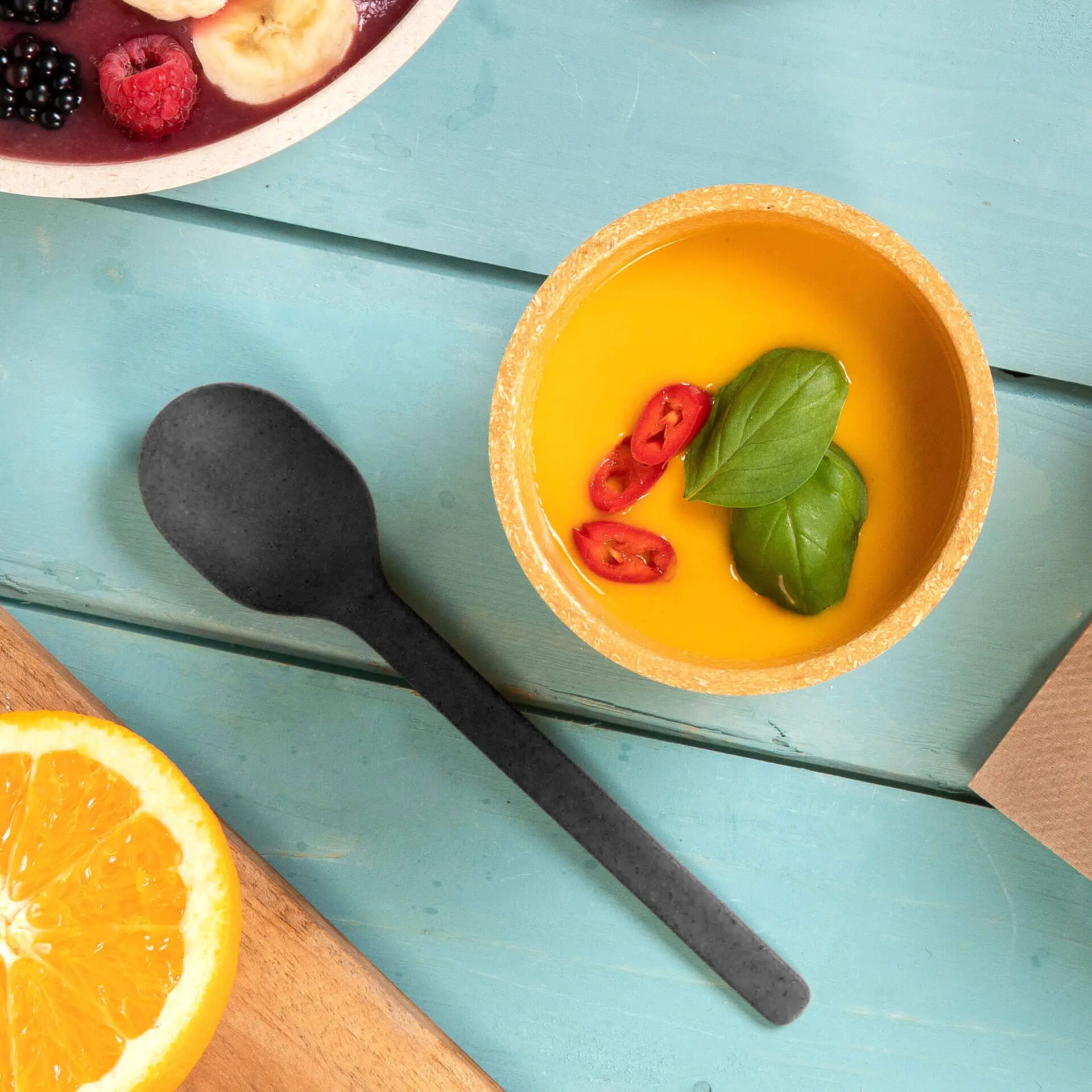 Herbruikbare lepel “merways Cutlery” 18 cm, peper / grijs