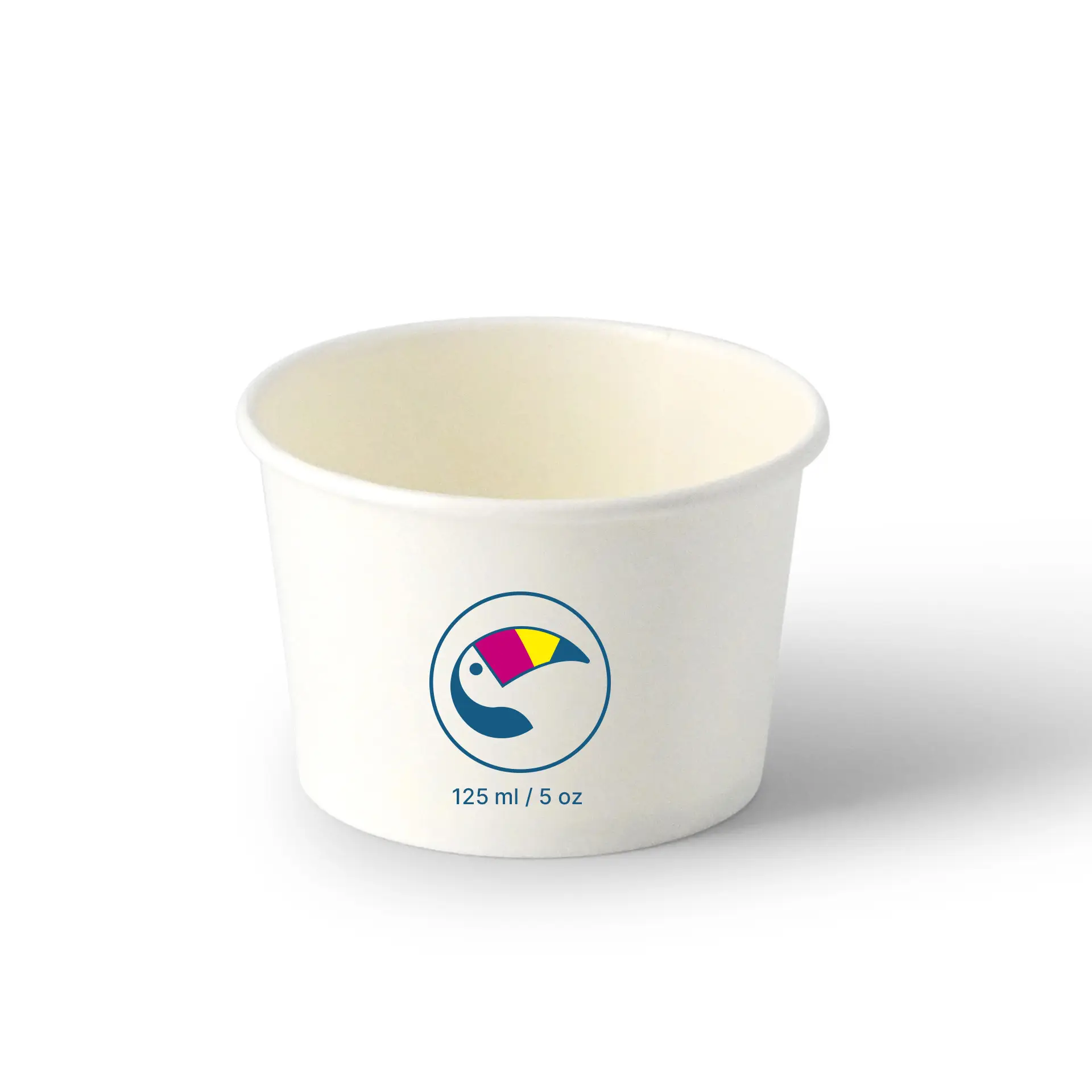 IJsbekers bedrukken (optioneel met deksel), 125 ml / 5 oz, wit, PE gecoat