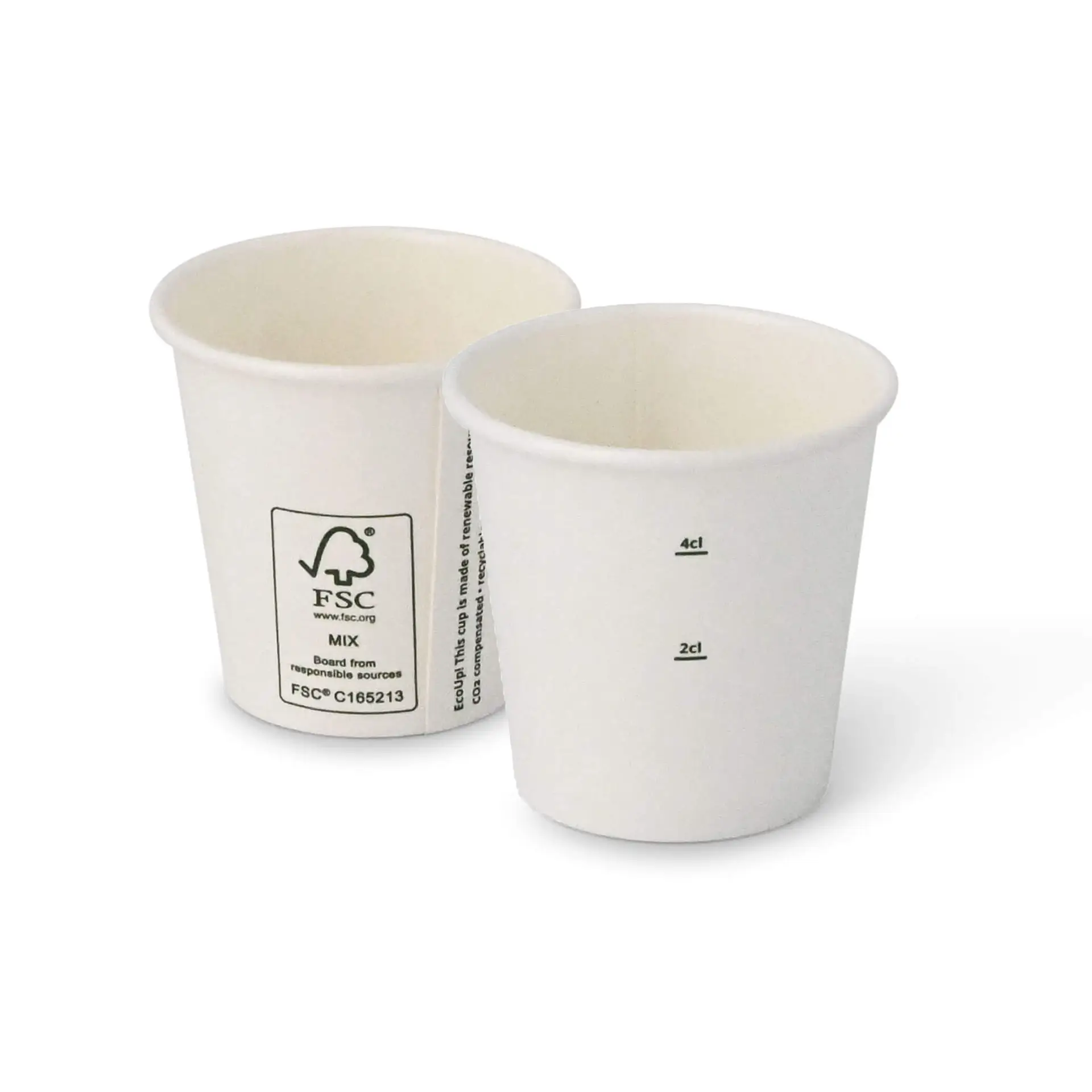 Kartonnen beker 50 ml / 2 oz, Ø 50 mm, wit
