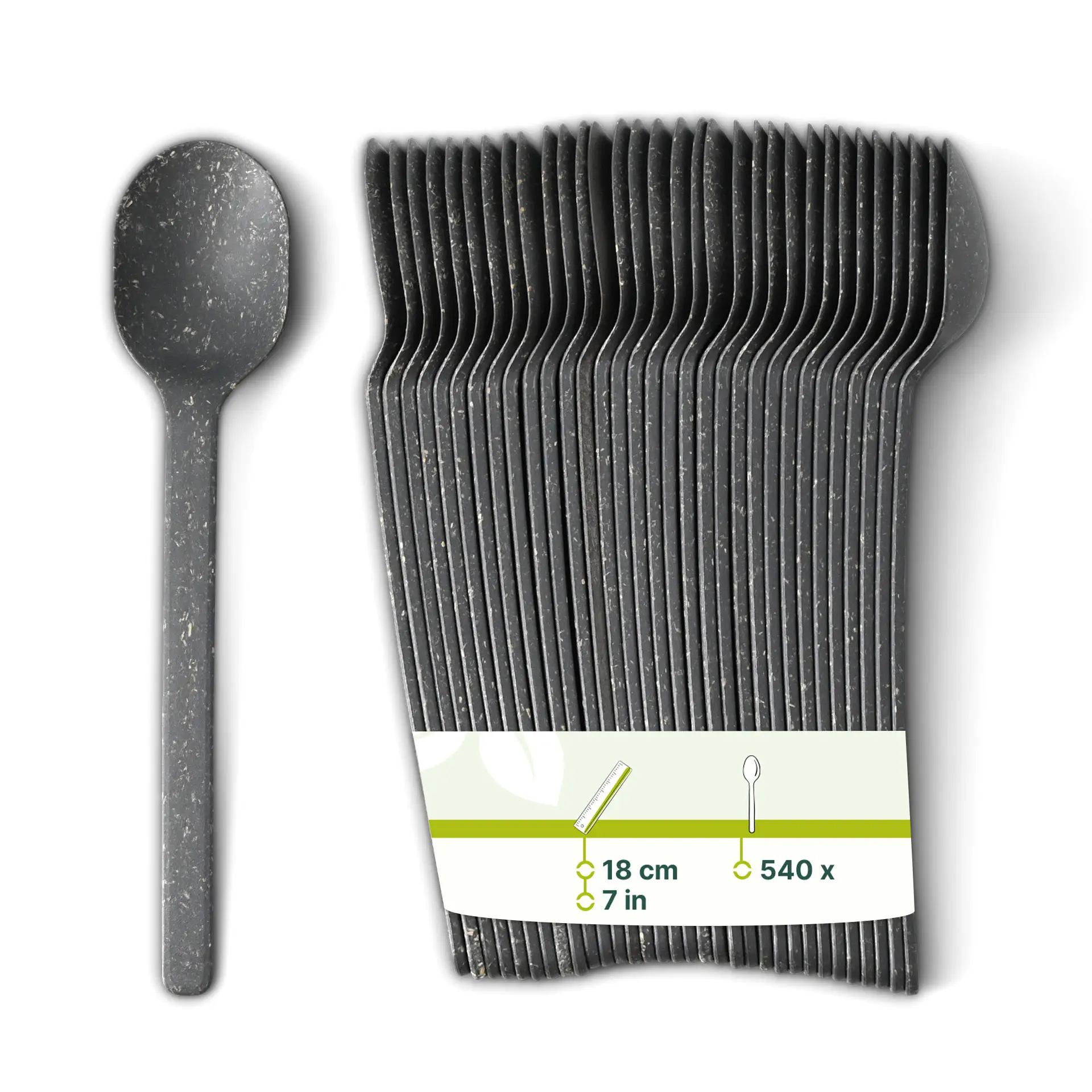 Herbruikbare lepel “merways Cutlery” 18 cm, peper / grijs