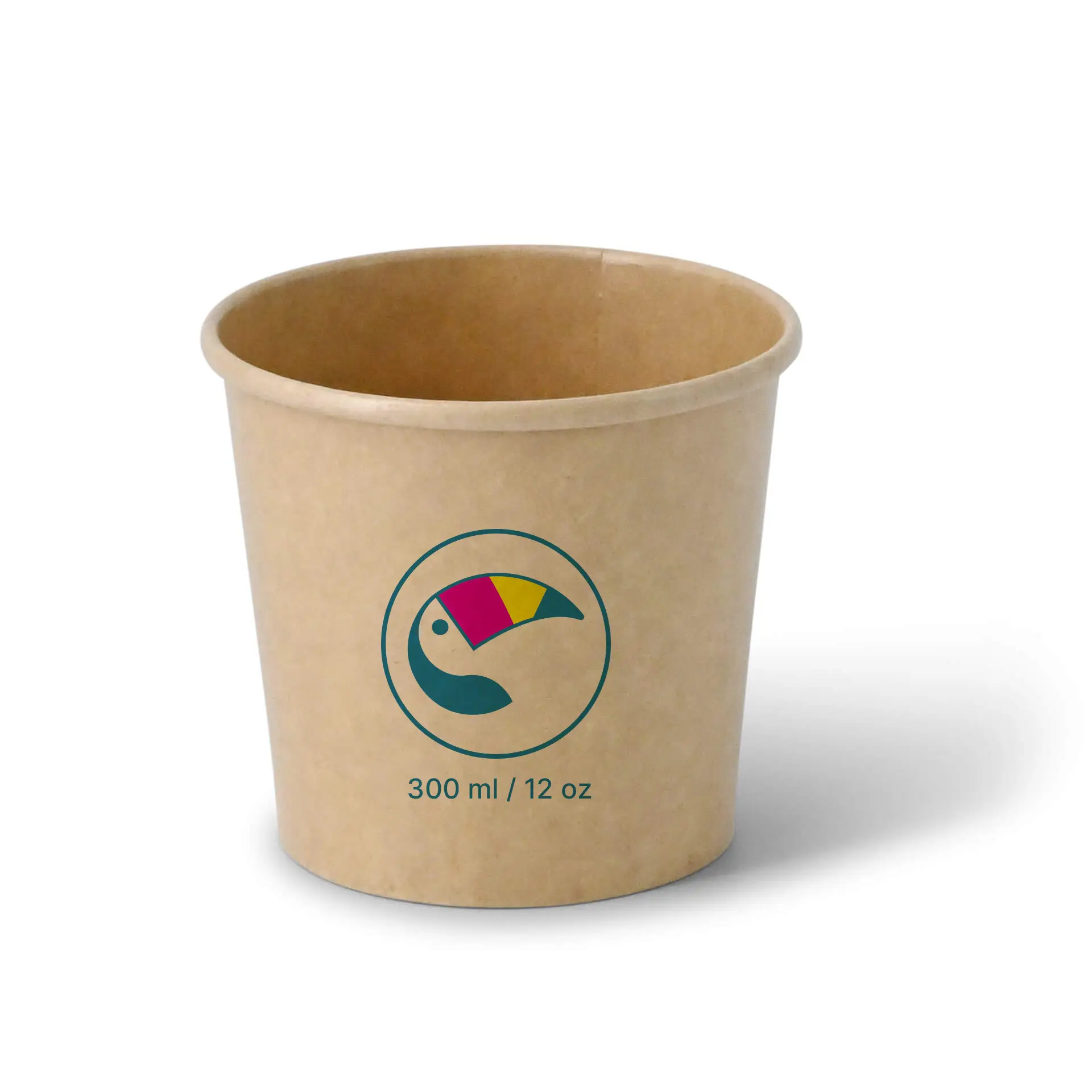 IJsbekers bedrukken (optioneel met deksel), 300 ml / 12 oz, bruin, PE gecoat IJsbekers bedrukken (optioneel met deksel), 300 ml / 12 oz, bruin, PE gecoat