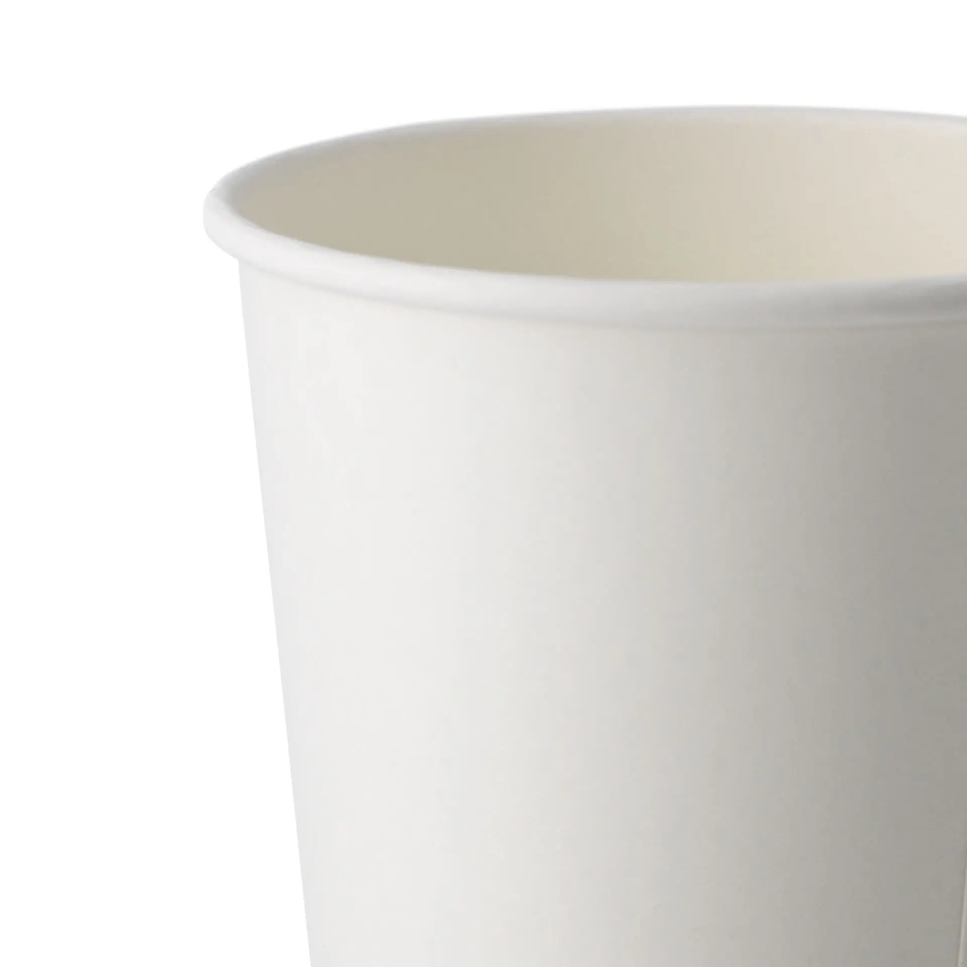 Witte papieren beker met enkele wand en PLA-coating, geschikt voor warme en koude dranken, maat 500 ml.