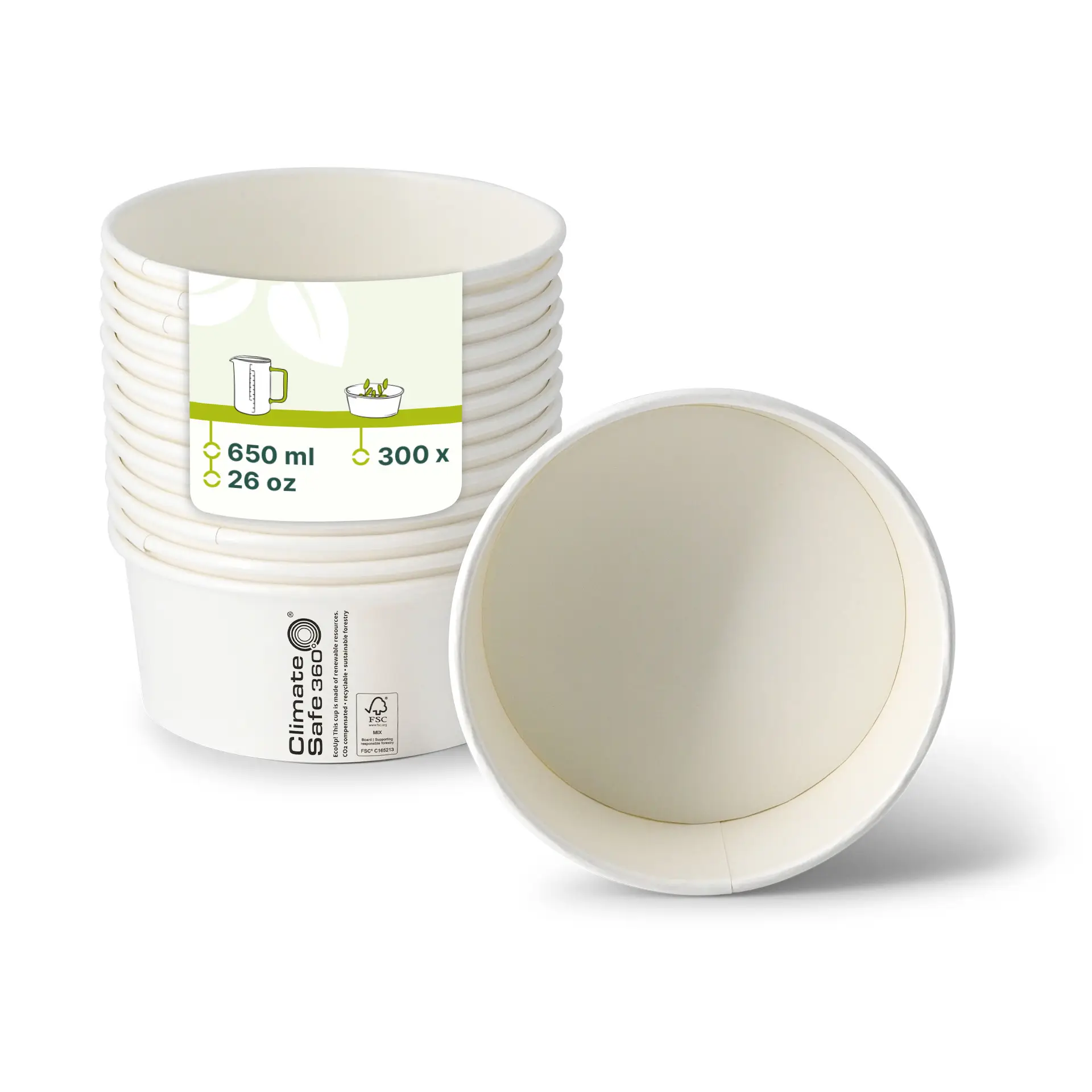 Kartonnen schalen (gecoat) / Bowl, 650 ml, Ø 150 mm, wit, rond (800 ml maximale inhoud) con30027-01-0-kartonschalen-beschichtet-salatschalen-650-ml-150-mm-weiss-rund-800-ml-max-volumen