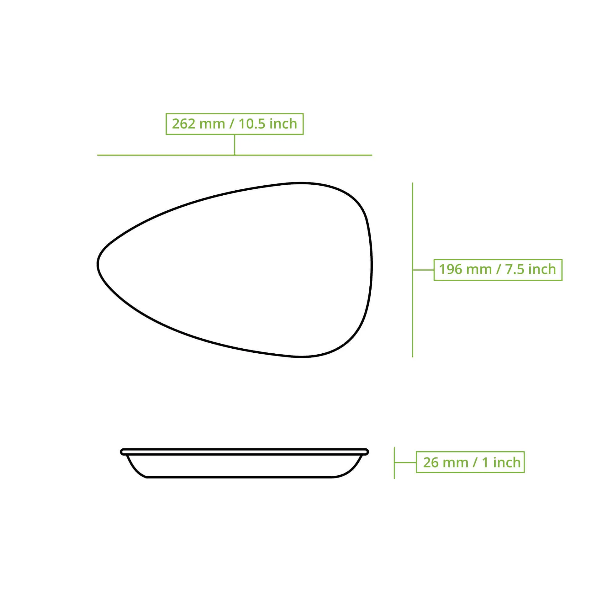Palmblad bord "Palmware®" Ø 26 cm, druppelvormig Palmblad bord "Palmware®" Ø 26 cm, druppelvormig