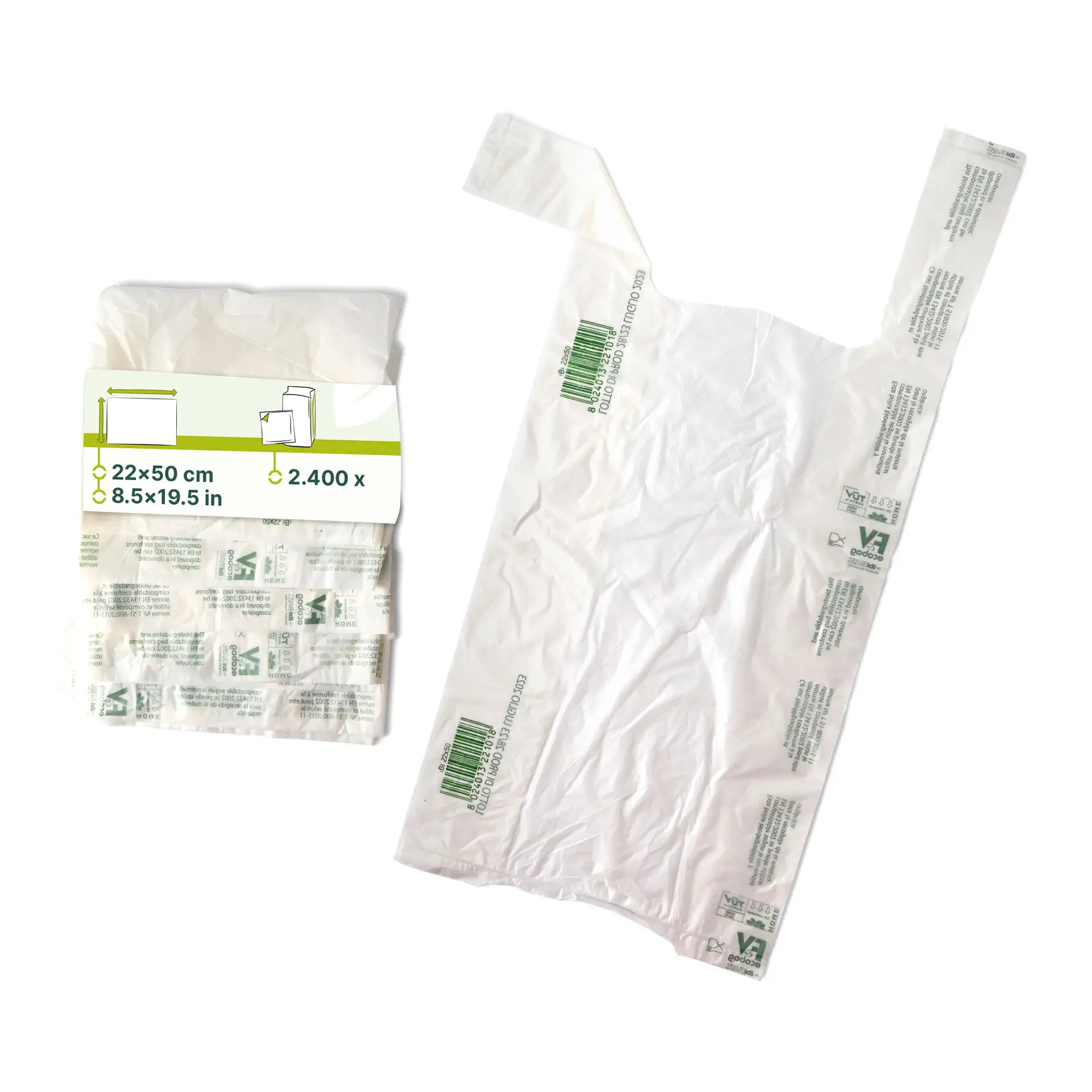 Bio zakjes op rol, 22 x 13 x 50 cm, 200 st. per rol Bio zakjes op rol, 22 x 13 x 50 cm, 200 st. per rol