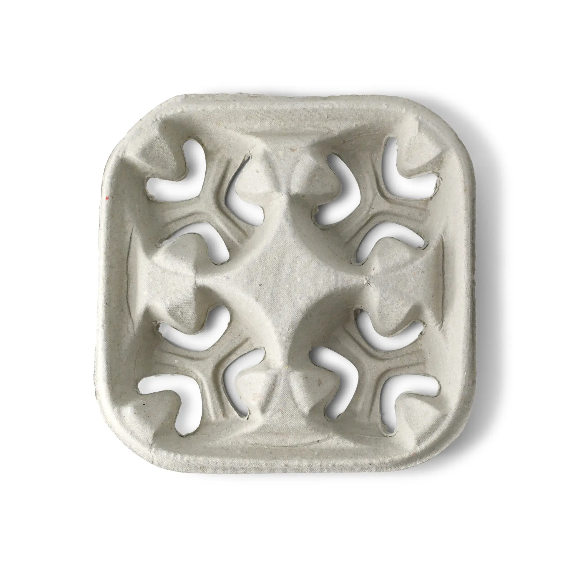 Pak van 4 papieren bekerdragers, kraft dhd04988-bechertraeger-4er-aus-pappe-braun-4