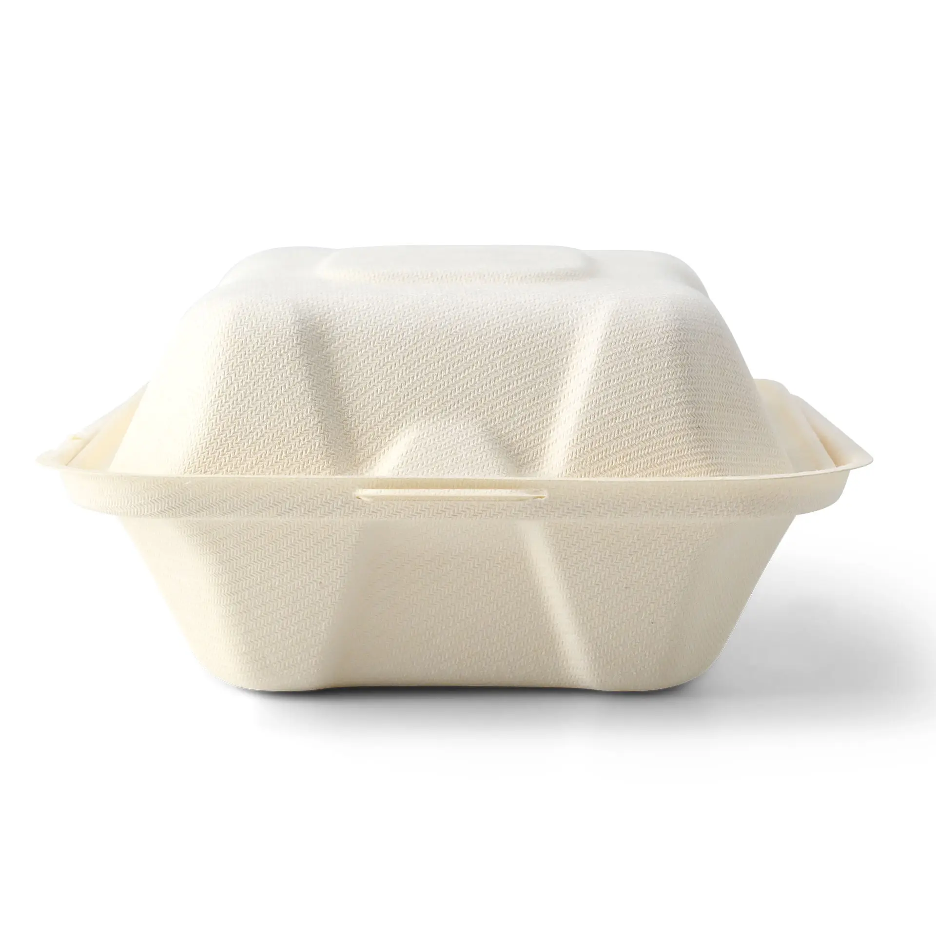 Houtvezel burger container 14,5 x 14,5 x 7 cm, vierkant