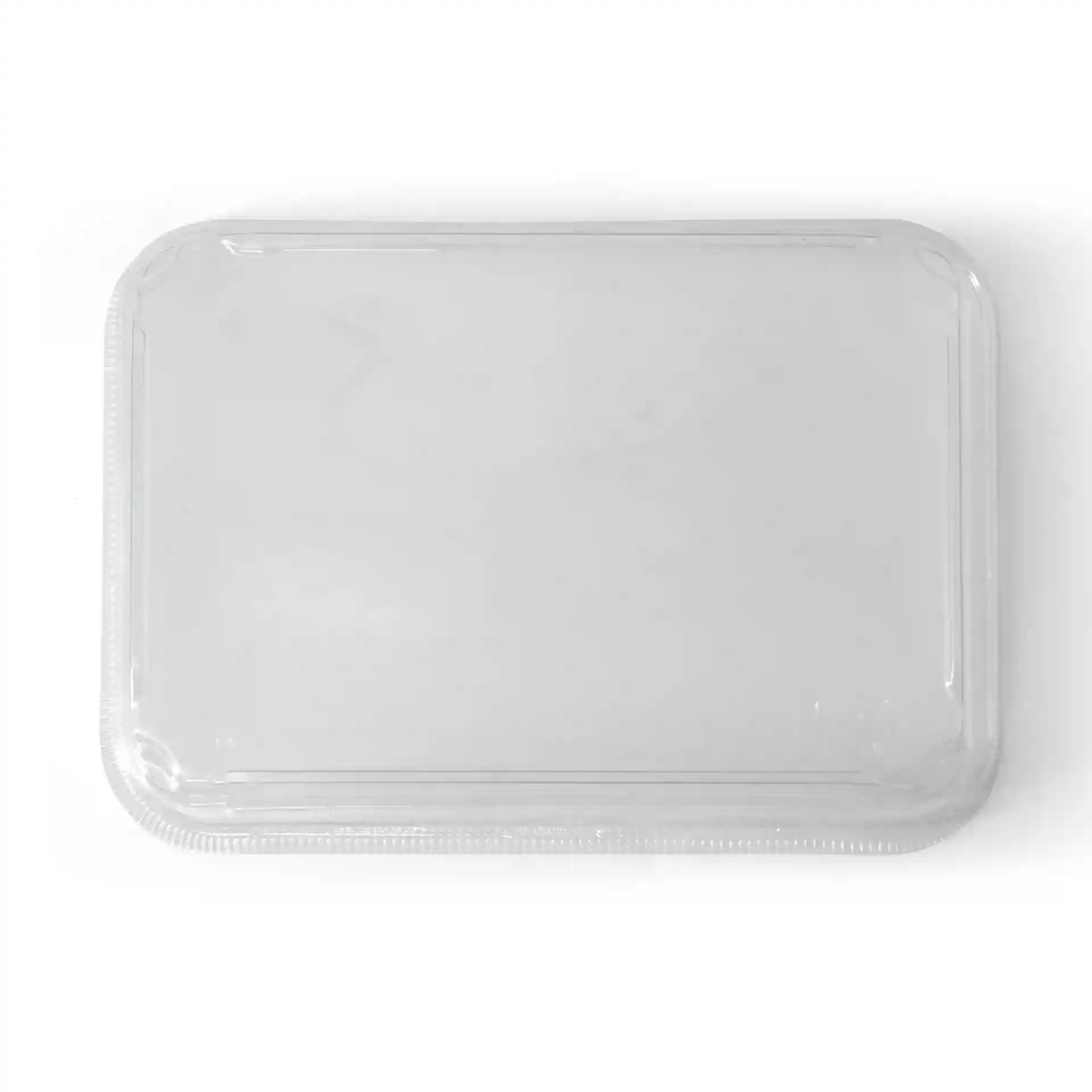 Transparante PET-deksel voor sushi-dozen, 22 x 14 cm met een hoogte van 3 cm.