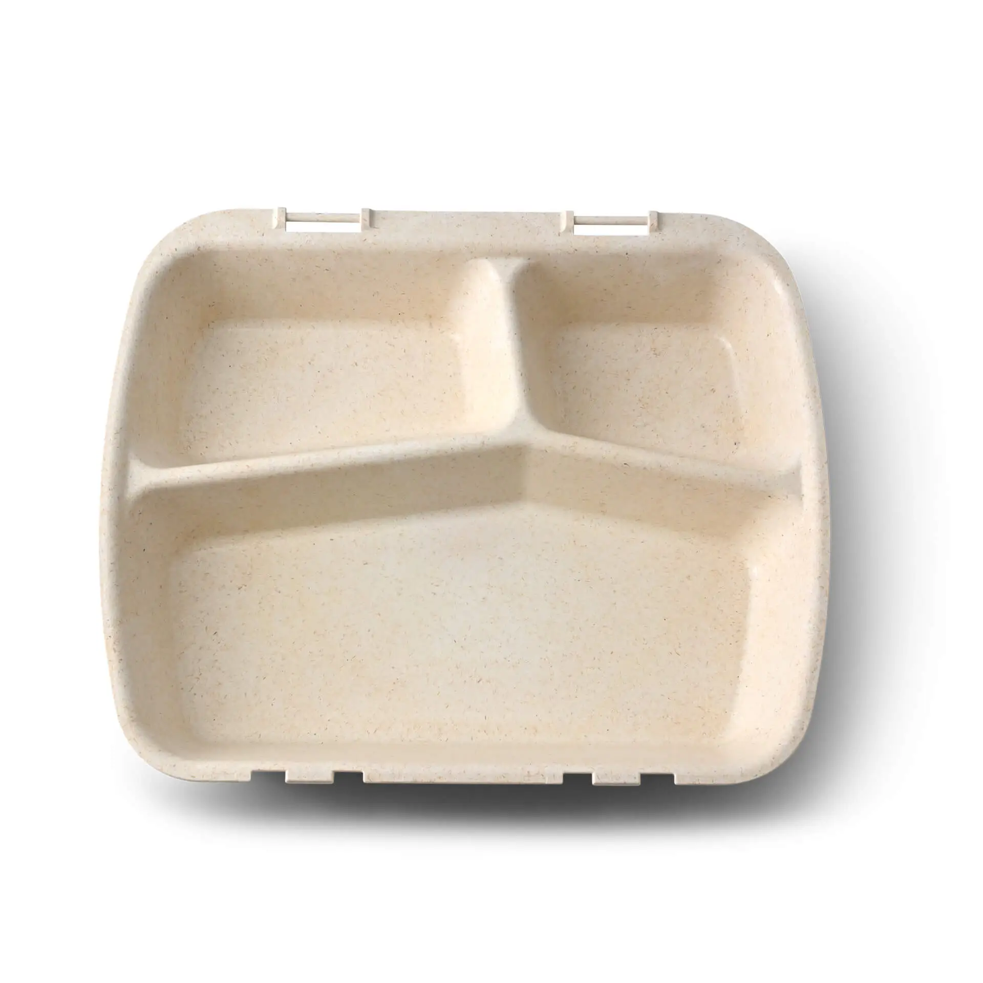 Herbruikbare menubakjes "merways Box", cashew/crème-wit 24,5 x 20 x 4,5 cm, 3 vakken, HP4/3 dfc008451-mehrweg-menue-behaelter-merways-box-245-x-20-x-45-cm-3-kammern-hp43-cashew-creme-weiss-2