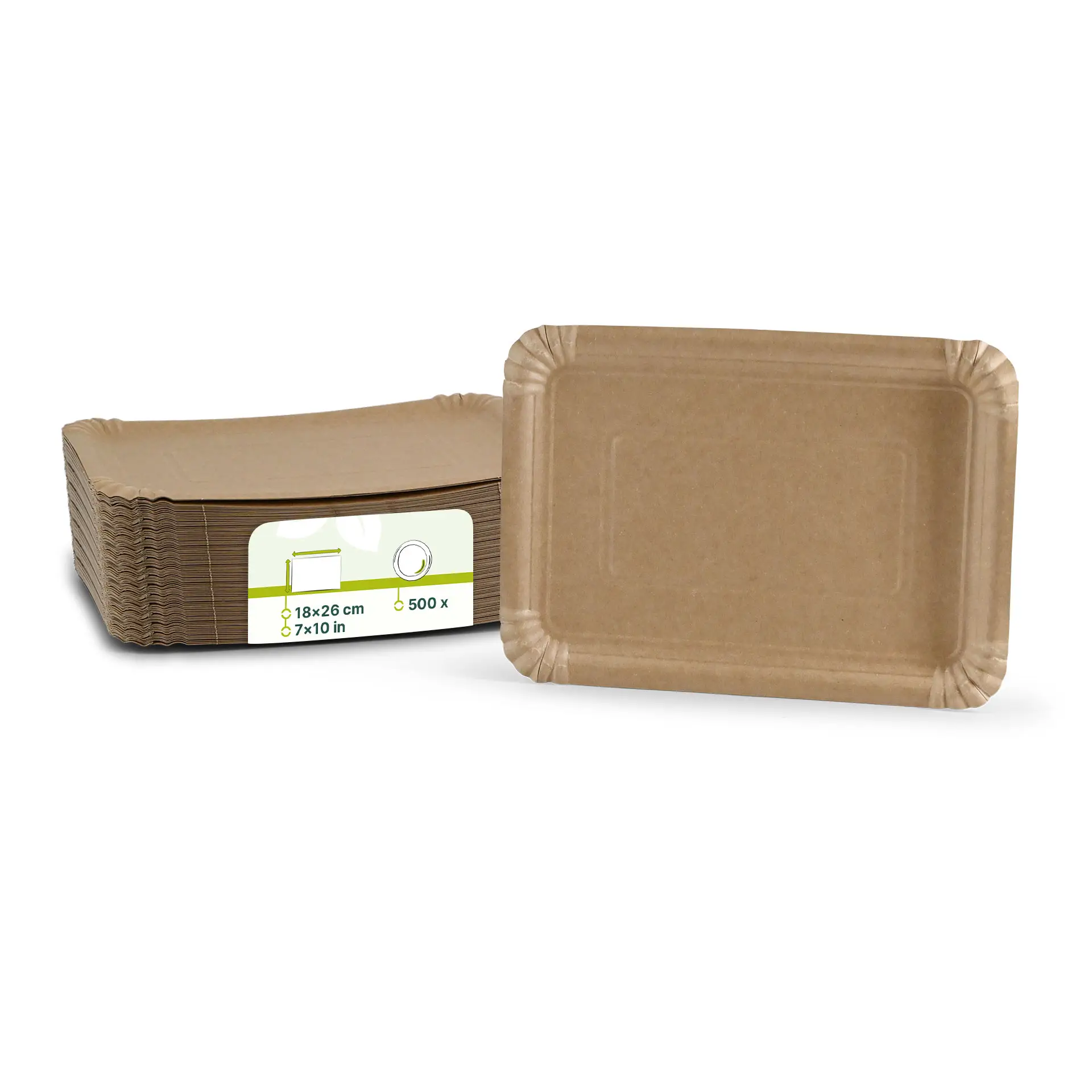 Papieren bord 18,5 x 27 cm, bruin, rechthoekig dtw06014-pappteller-185-x-27-cm-braun-rechteckig