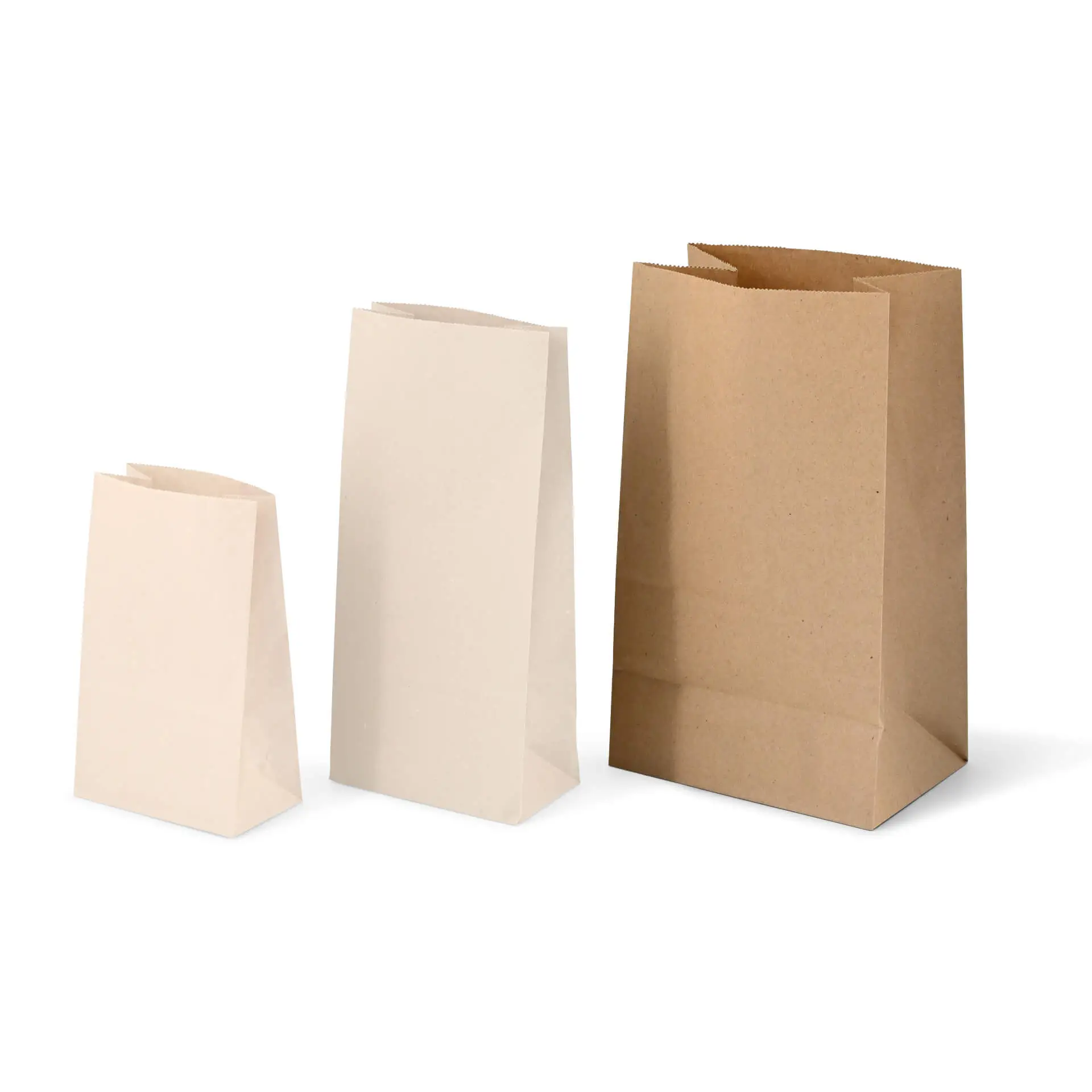 Blokbodemzakken, ongecoat L, 15 x 10 x 25 cm, bruin, clipband