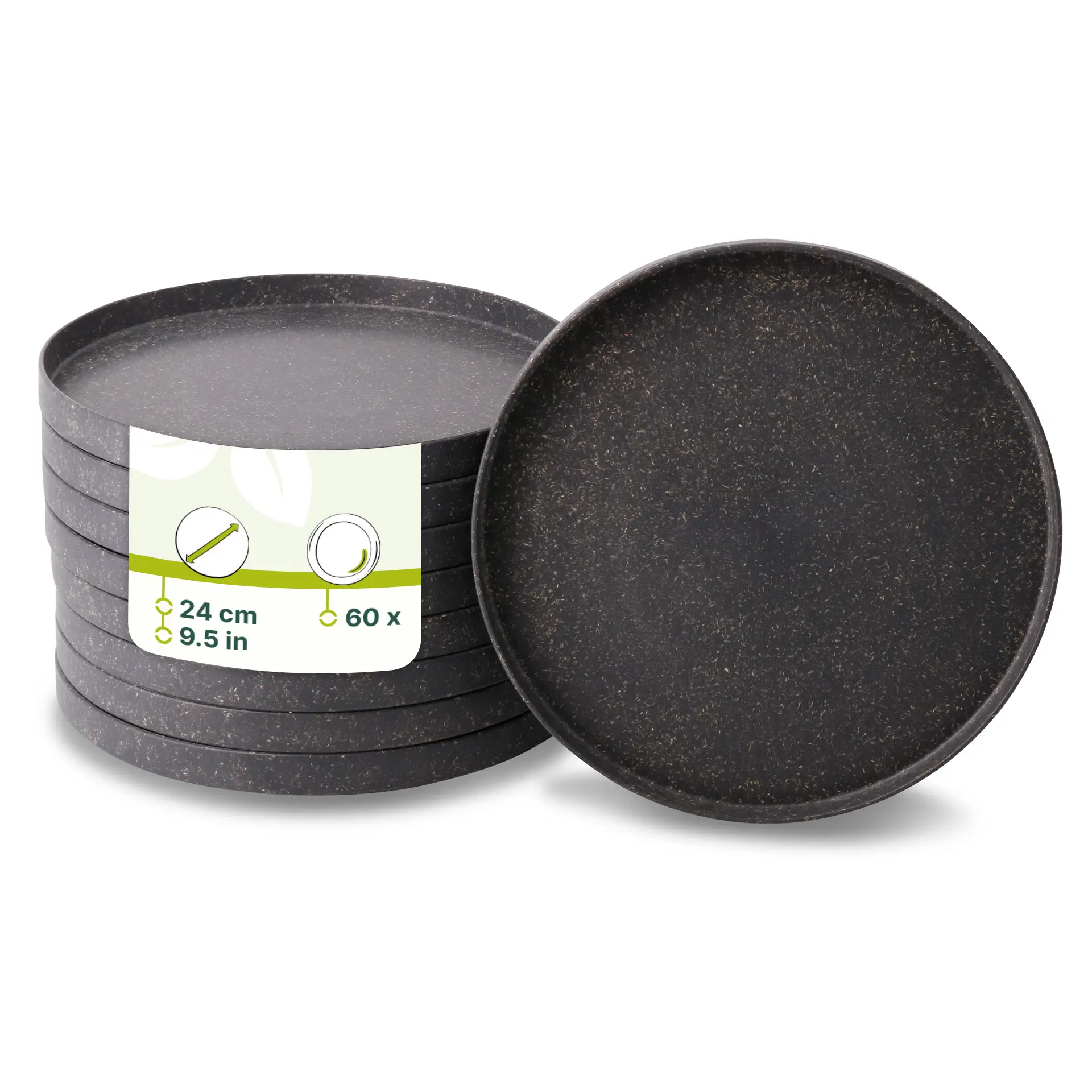 Herbruikbaar bord "merways Plate" Ø 24 cm, diep, rond, peper/grijs Herbruikbaar bord "merways Plate" Ø 24 cm, diep, rond, peper/grijs