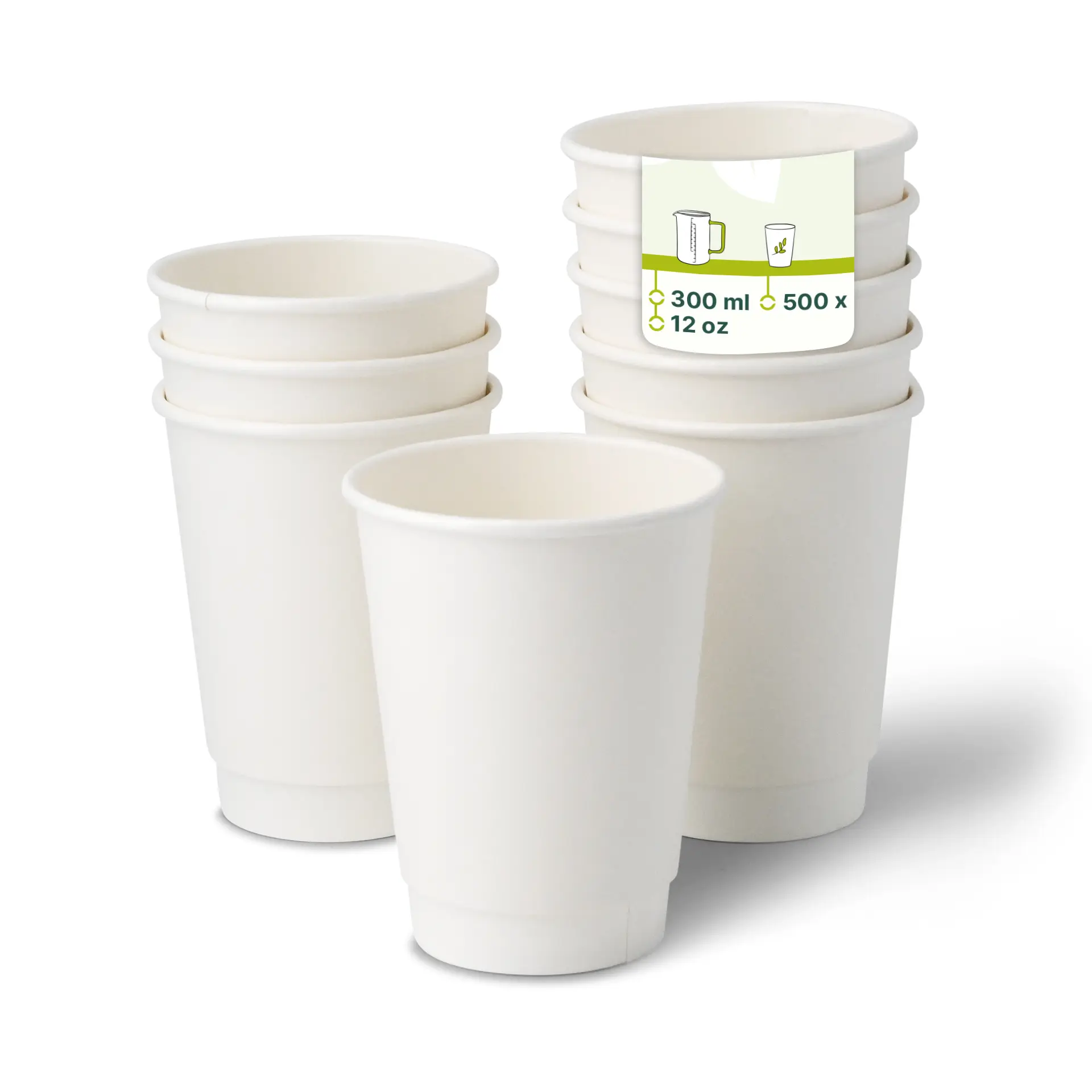 Koffiebeker to go, karton, 300 ml / 12 oz, Ø 80, wit