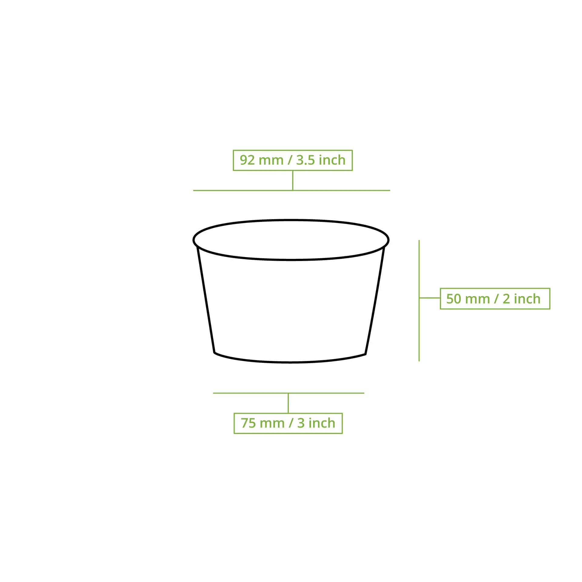 IJsbeker bedrukt (gecoat) S "Fruit" 150 ml, max. 220 ml, Ø 92 mm
