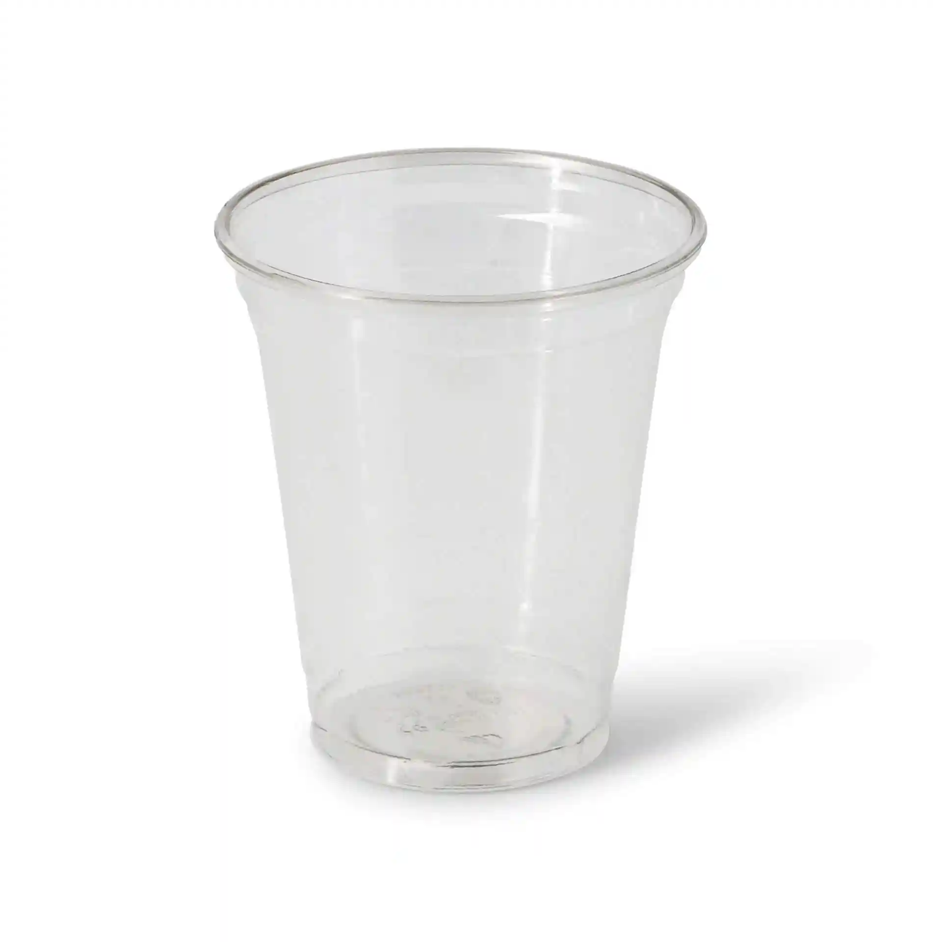 Transparante 12 oz rPET beker met een diameter van 95 mm en een hoogte van 107 mm.