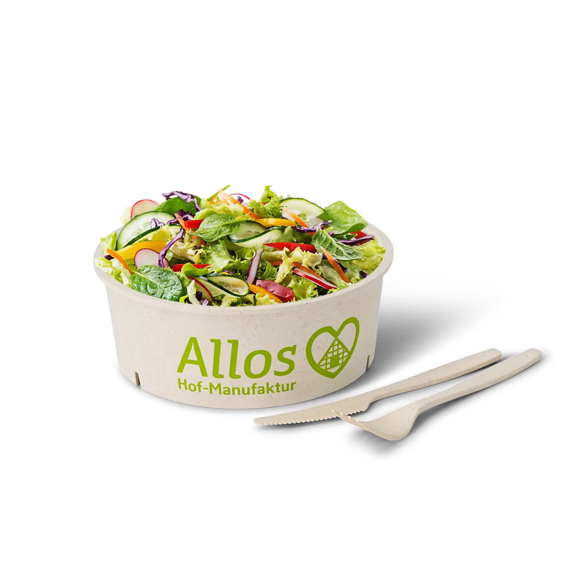 Herbruikbare kom bedrukken, 650 ml, crème-wit