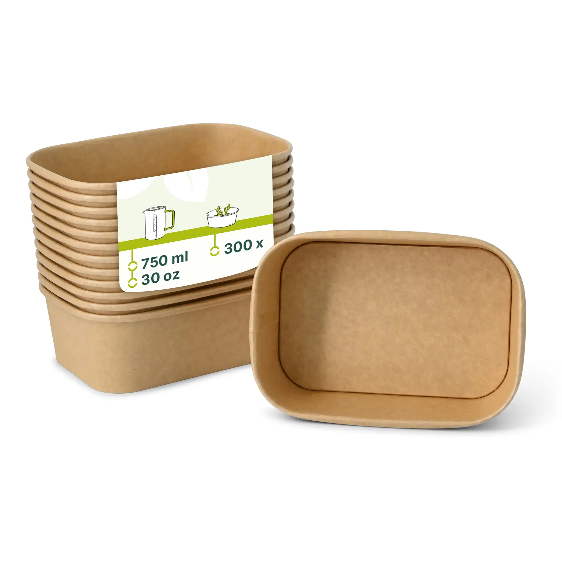 Kartonnen bakjes 750 ml, 17,5 x 12,5 x 5,5 cm, kraft, rechthoekig Kartonnen bakjes 750 ml, 17,5 x 12,5 x 5,5 cm, kraft, rechthoekig