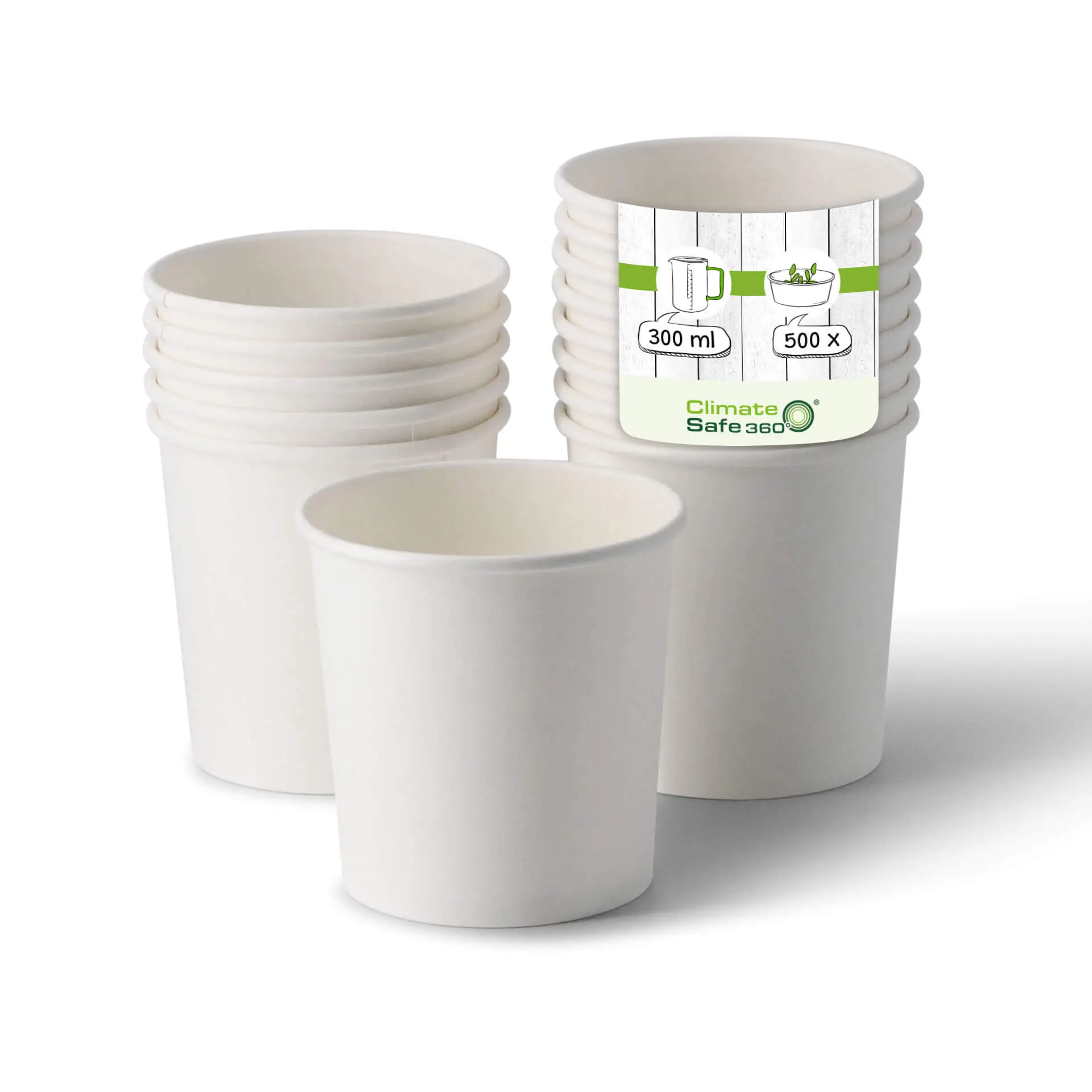 Soepbeker to go van karton (Premium) 300 ml / 12 oz, Ø 90 mm, wit, bio-gecoat