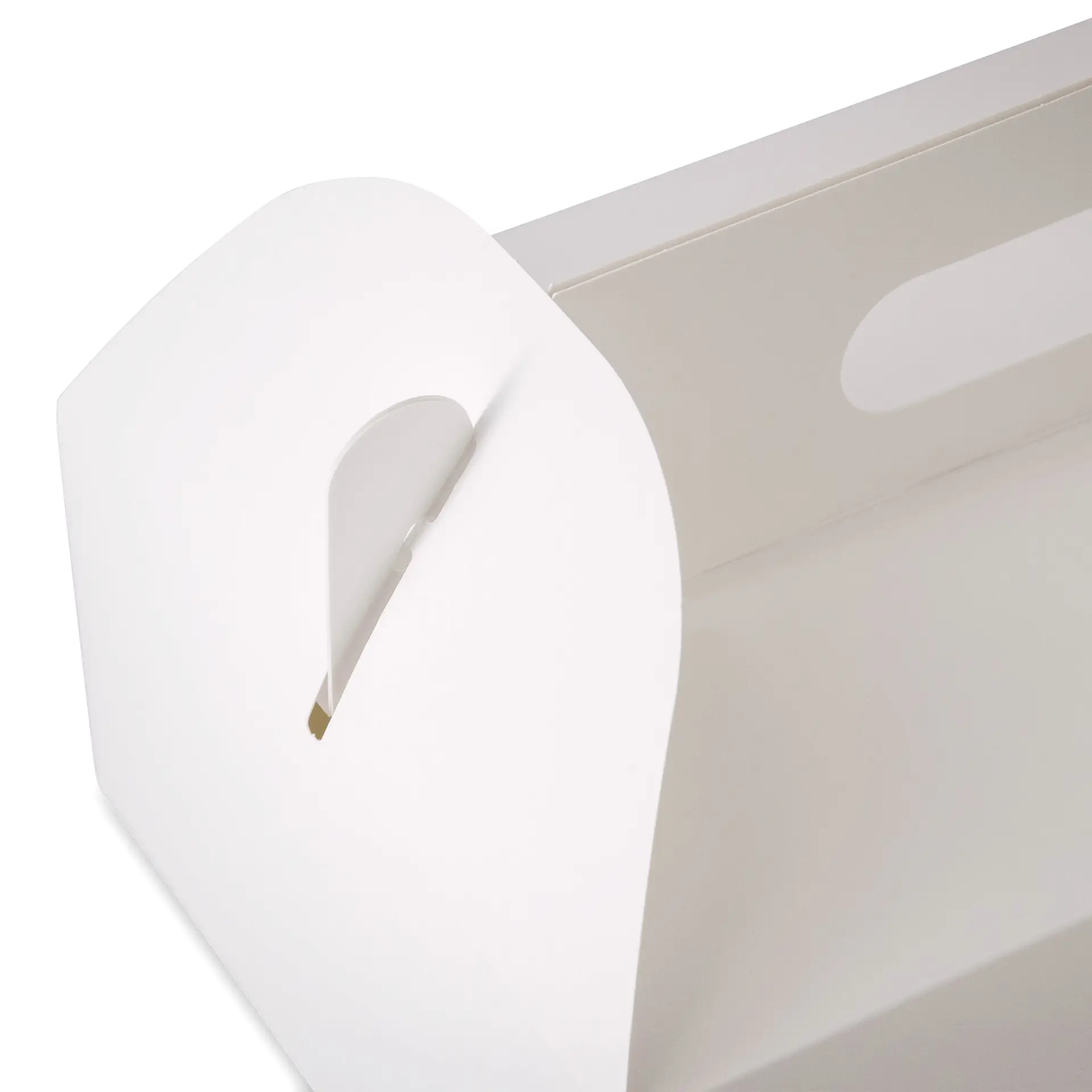 Kartonnen taartdoos met handvat L, 26 x 17 x 9 cm, wit, opvouwbaar