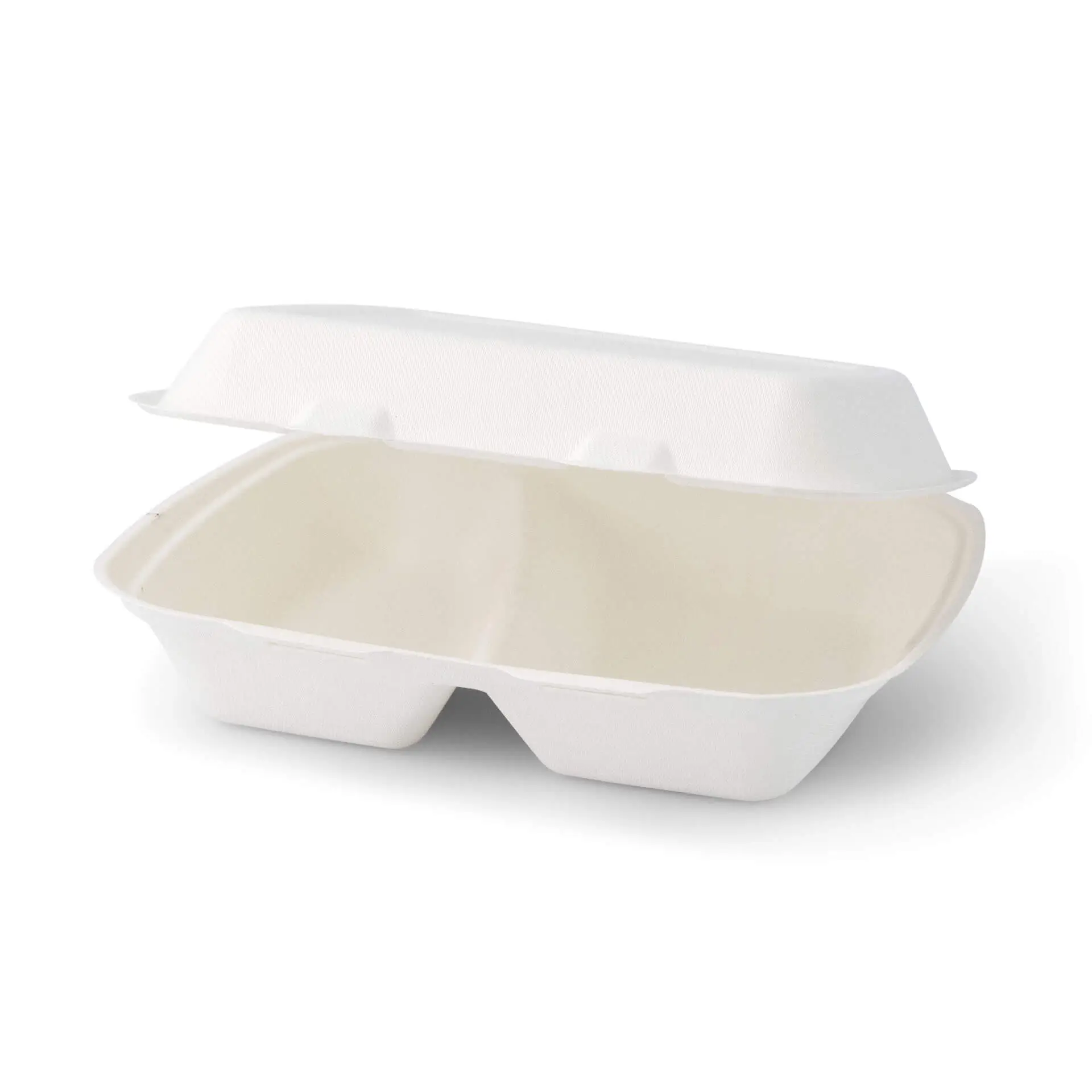 Suikerriet menubak 25 x 20 x 7,5 cm, 2 vakken, HP4/2, klapdeksel, rechthoekig