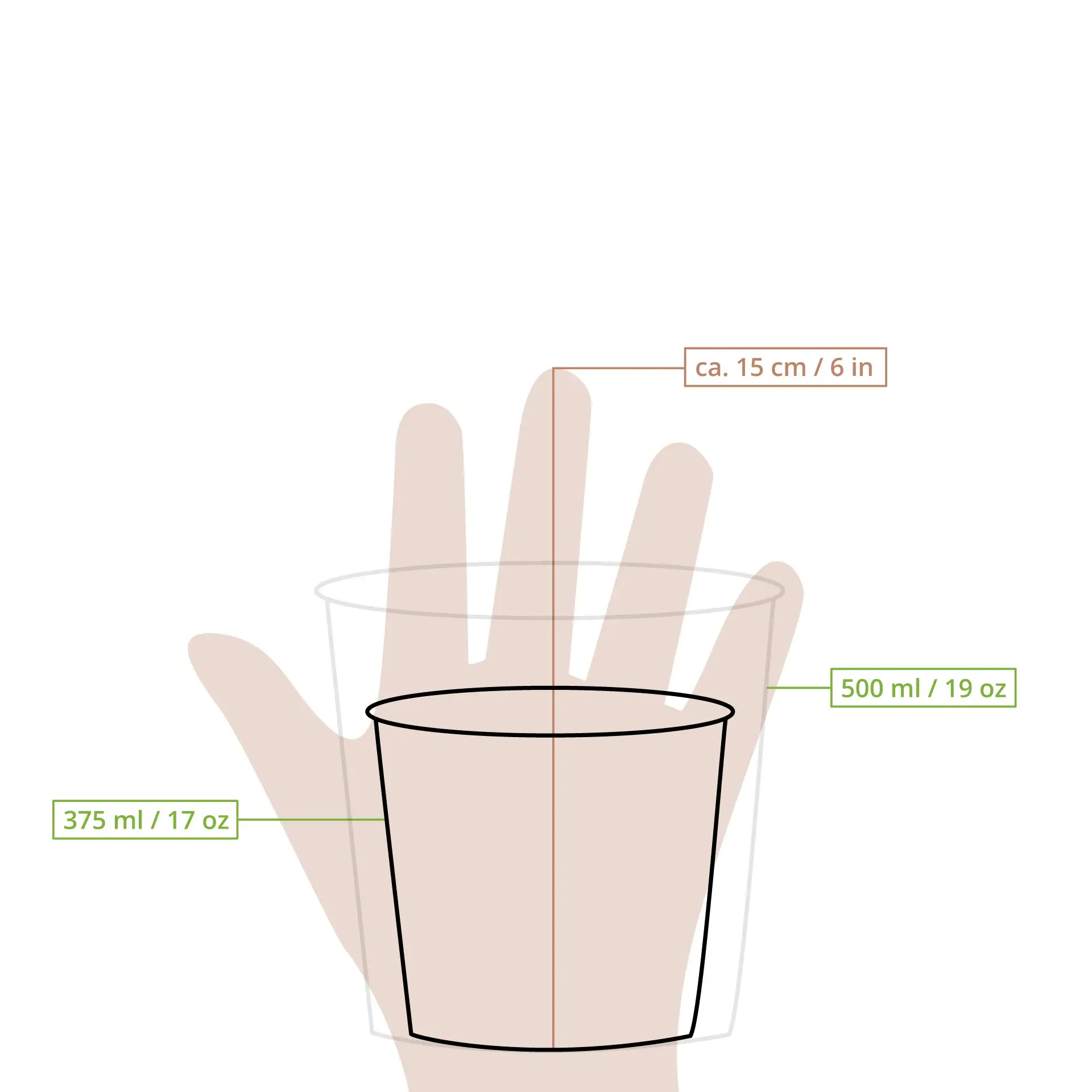 Soepbeker to go van karton, geribbeld, 375 ml / 17 oz, Ø 114 mm, bruin dfc08740-riffel-suppenbecher-375-ml-braun-9