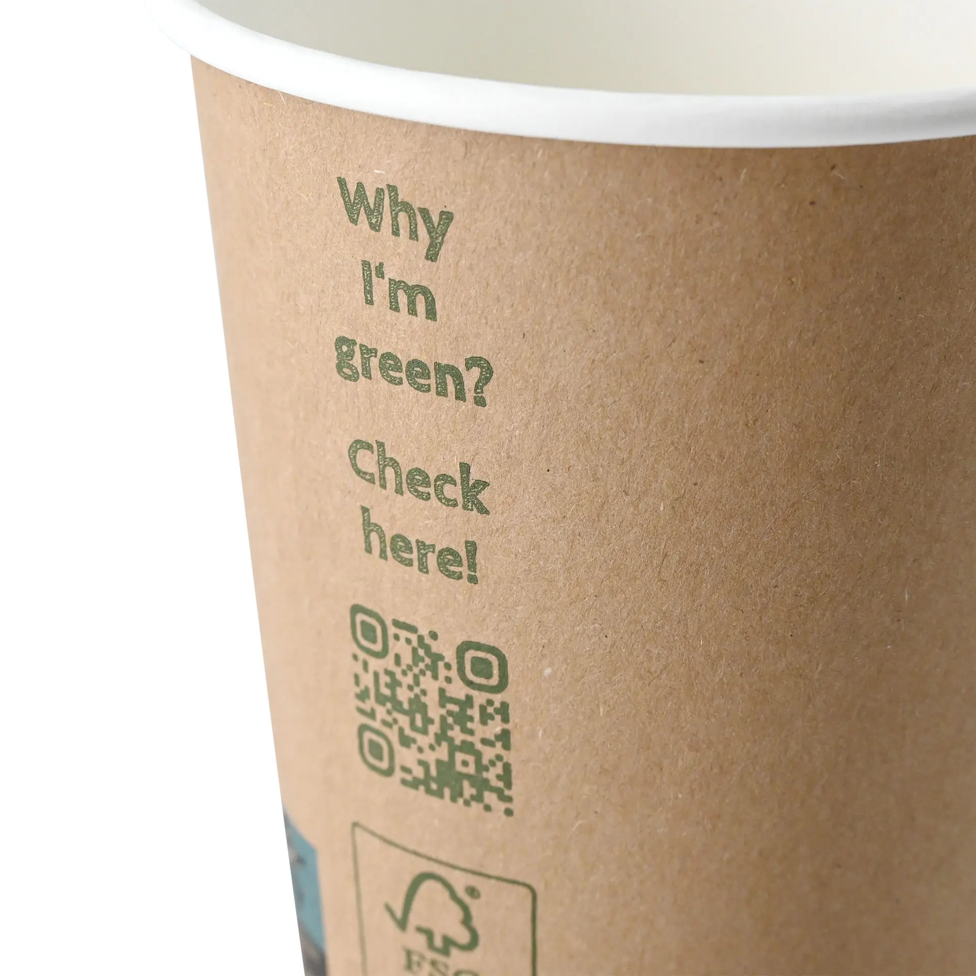 Koffiebeker to go, 300 ml / 12 oz, Ø 90 mm, dubbelwandig, bruin / binnen wit, met PLA-coating