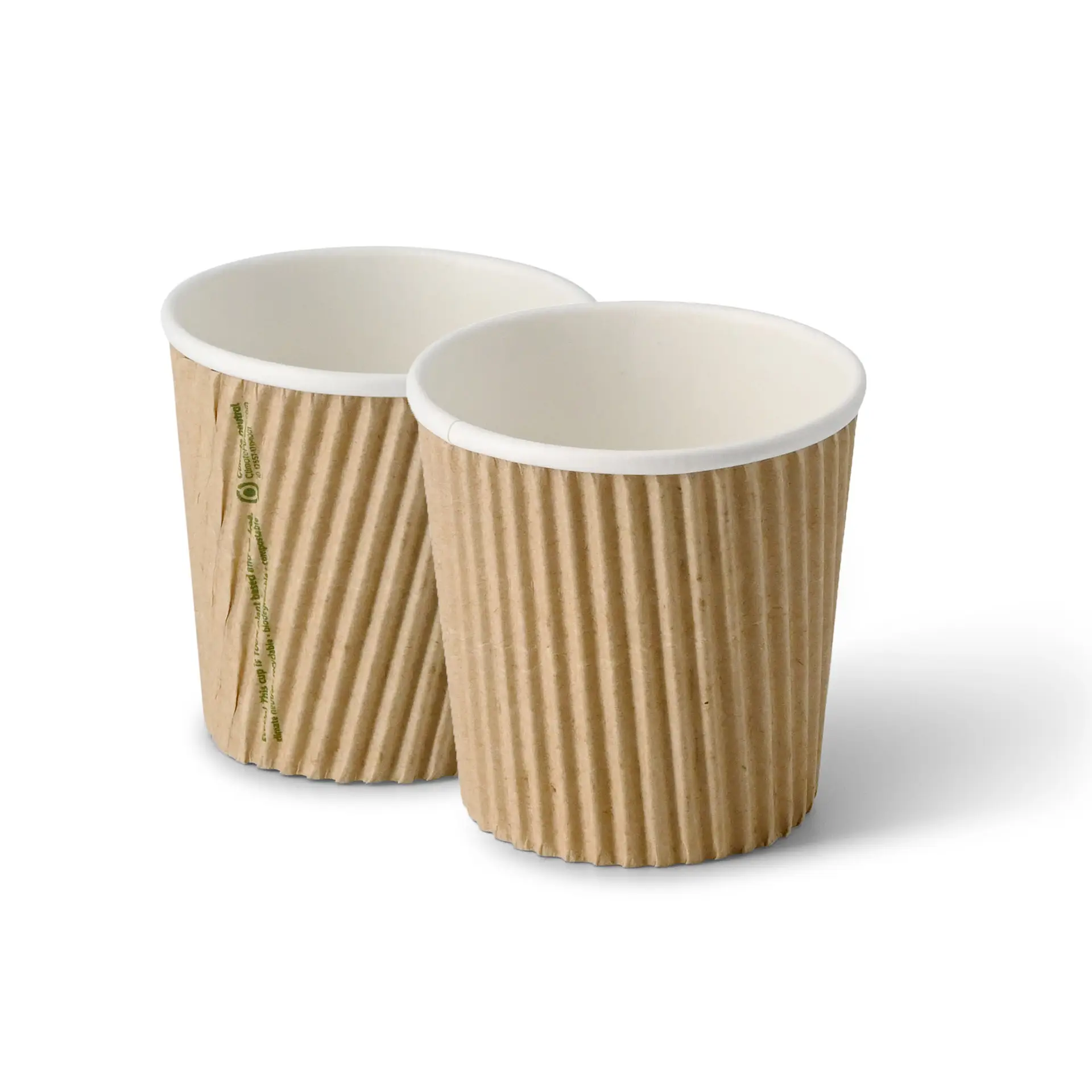Ribbelbeker / Koffiebeker to go 100 ml / 4 oz, Ø 62 mm, kraft