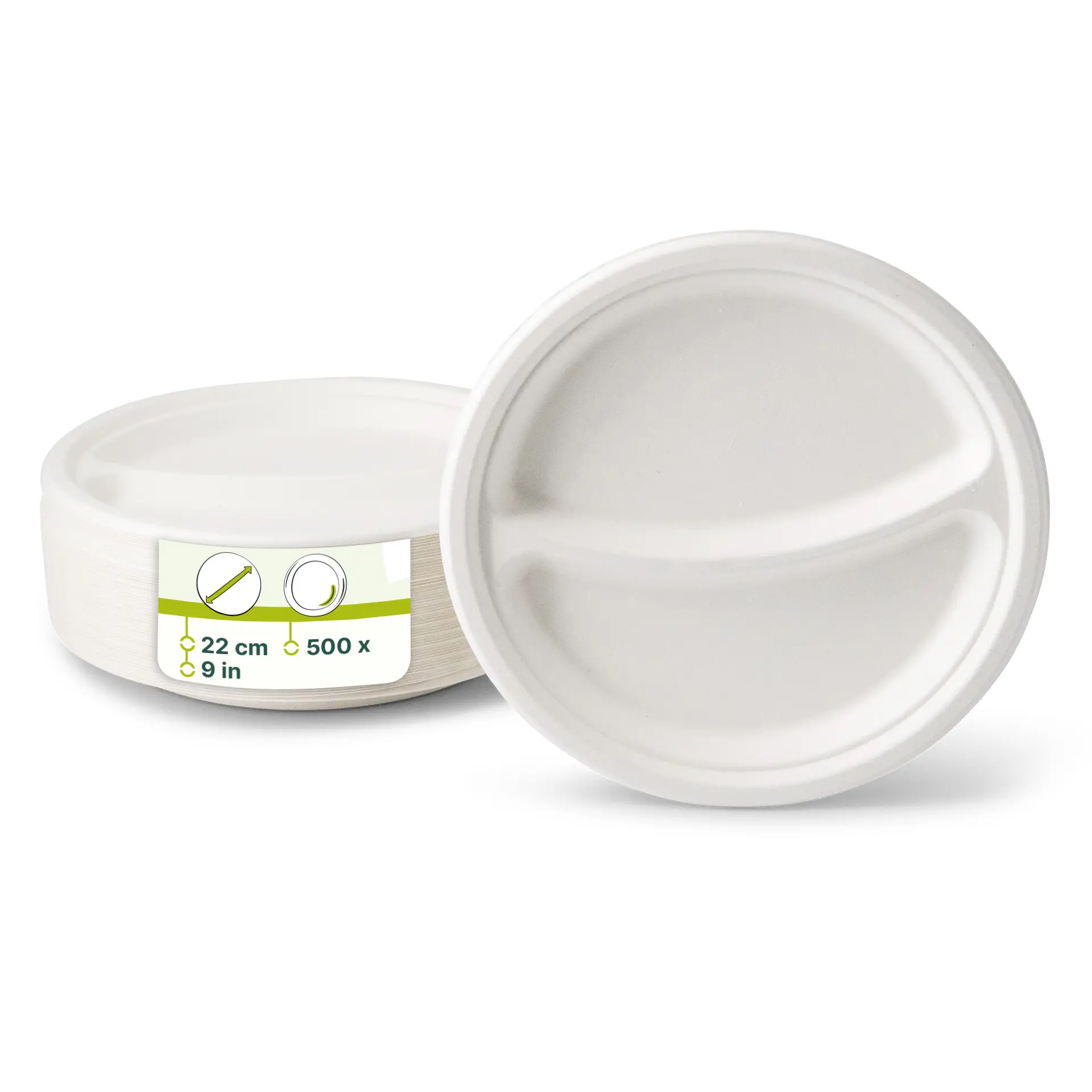 Suikerriet menubord Ø 22 cm, 2 vakken, rond Suikerriet menubord Ø 22 cm, 2 vakken, rond